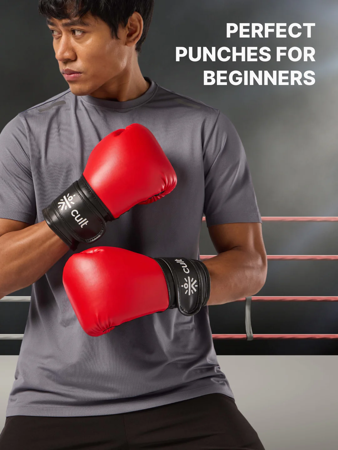 cult Neo PU Boxing Gloves for Men & Women Foam Padding Thickness 25mm Punching Bag Gloves for Boxing, Training, Kickboxing, Muay Thai, MMA Red and Black - Image 2
