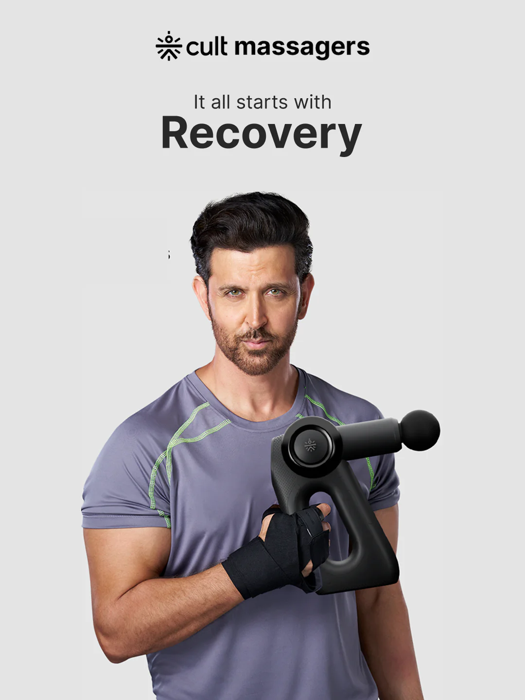 Cult Nitro, Full Body Professional Gun Massager, BLDC Motor, Rotatable Arm, QuietMotion Tech, 4 Interchangeable heads, 5 Speed levels, Silicone head, premium bag. - Image 2