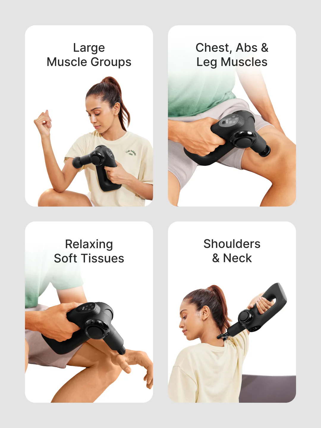 Cult Nitro, Full Body Professional Gun Massager, BLDC Motor, Rotatable Arm, QuietMotion Tech, 4 Interchangeable heads, 5 Speed levels, Silicone head, premium bag. - Image 4