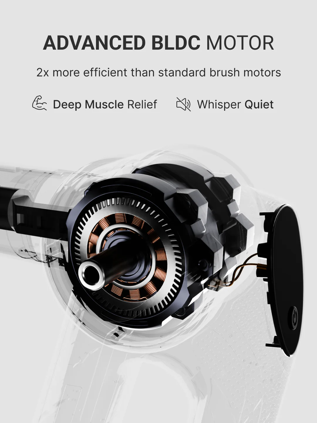 Cult Nitro, Full Body Professional Gun Massager, BLDC Motor, Rotatable Arm, QuietMotion Tech, 4 Interchangeable heads, 5 Speed levels, Silicone head, premium bag. - Image 7