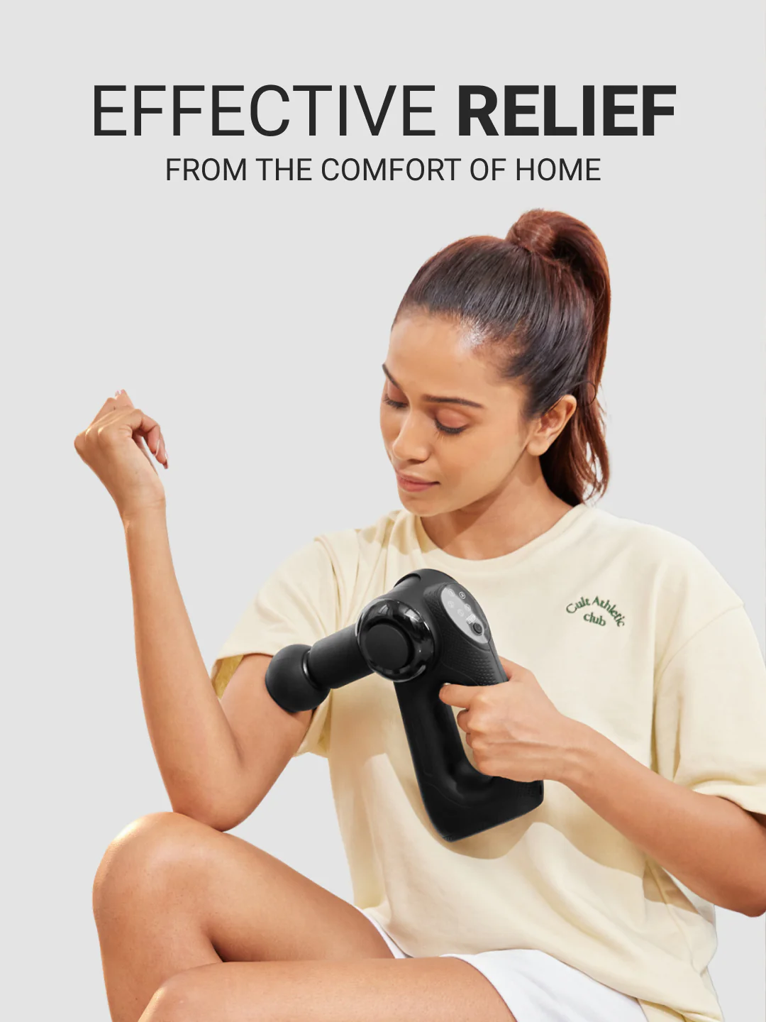Cult Nitro, Full Body Professional Gun Massager, BLDC Motor, Rotatable Arm, QuietMotion Tech, 4 Interchangeable heads, 5 Speed levels, Silicone head, premium bag. - Image 9