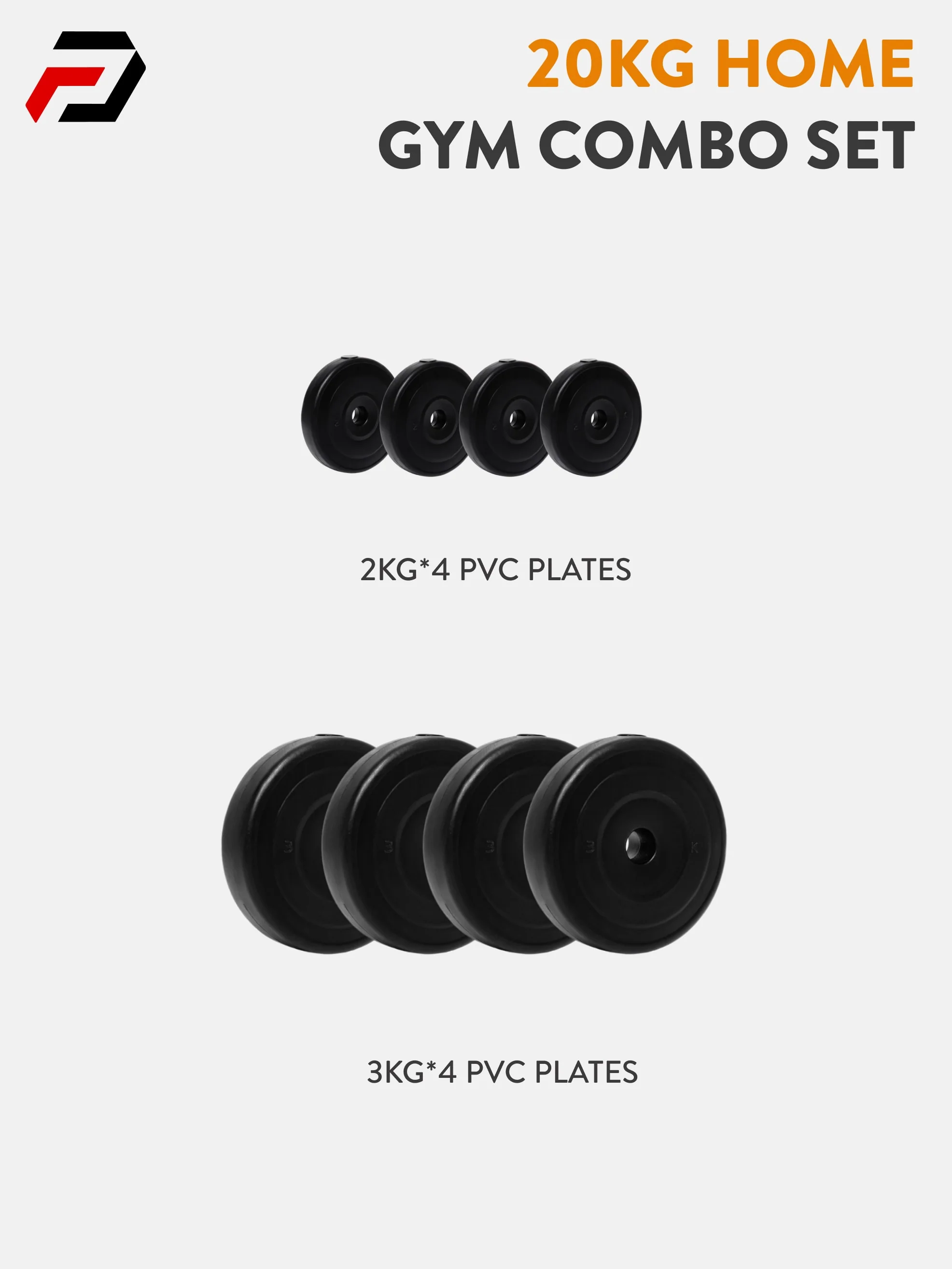 20 kg PVC Curl, Straight Rod Home Gym Combo - Image 2