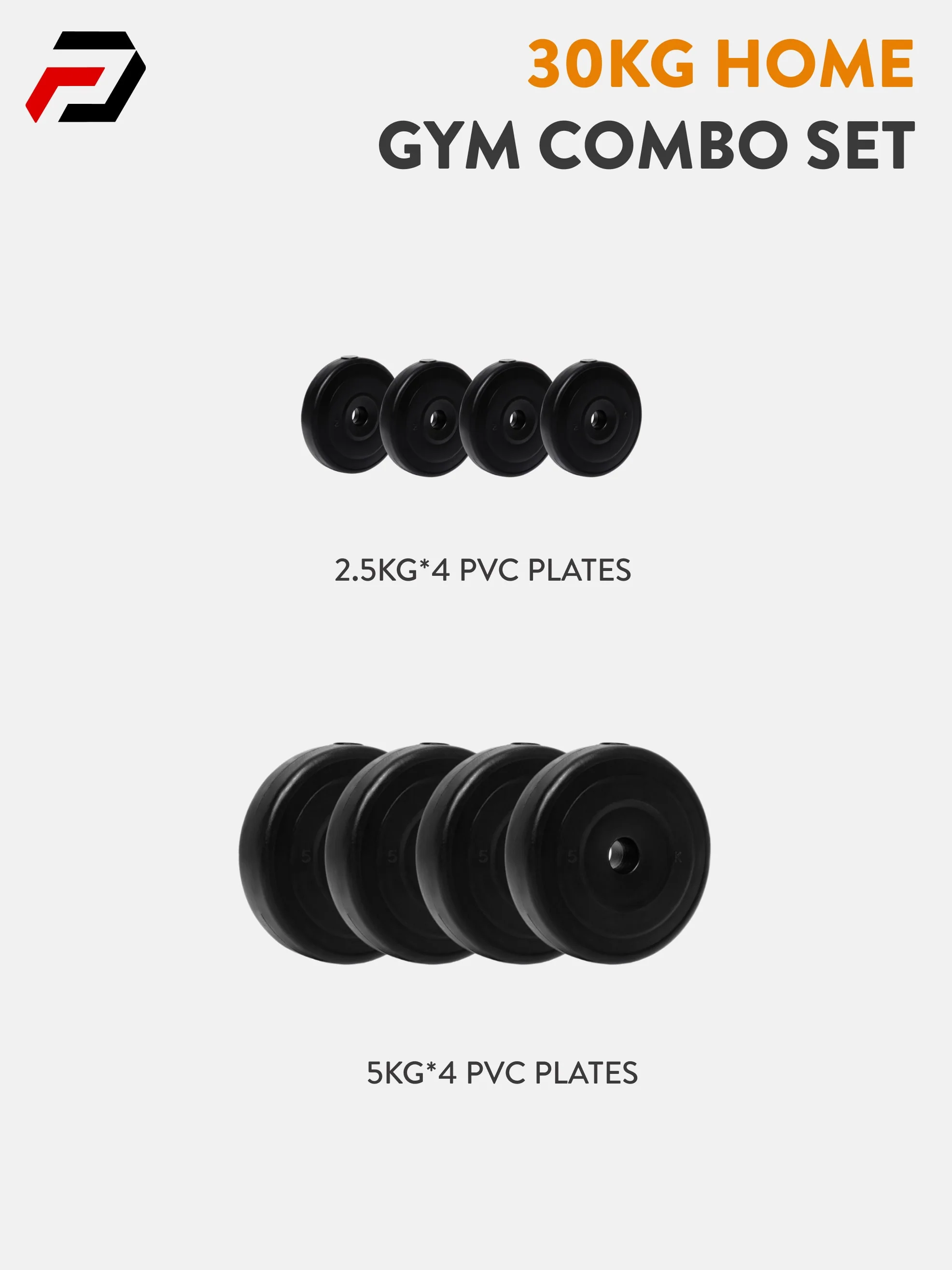 30 kg PVC Curl, Straight Rod Home Gym Combo - Image 3