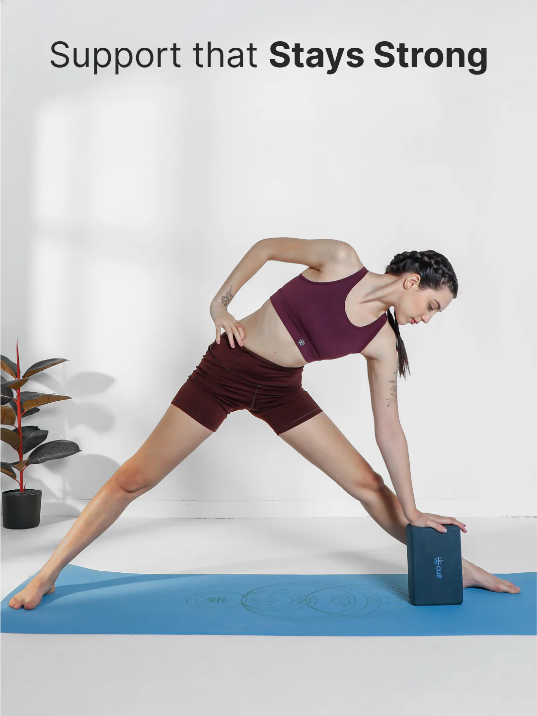 Pack of 2 EVA Yoga Blocks 80mm Blue  Non-Toxic, Anti-Skid & Durable - Image 2