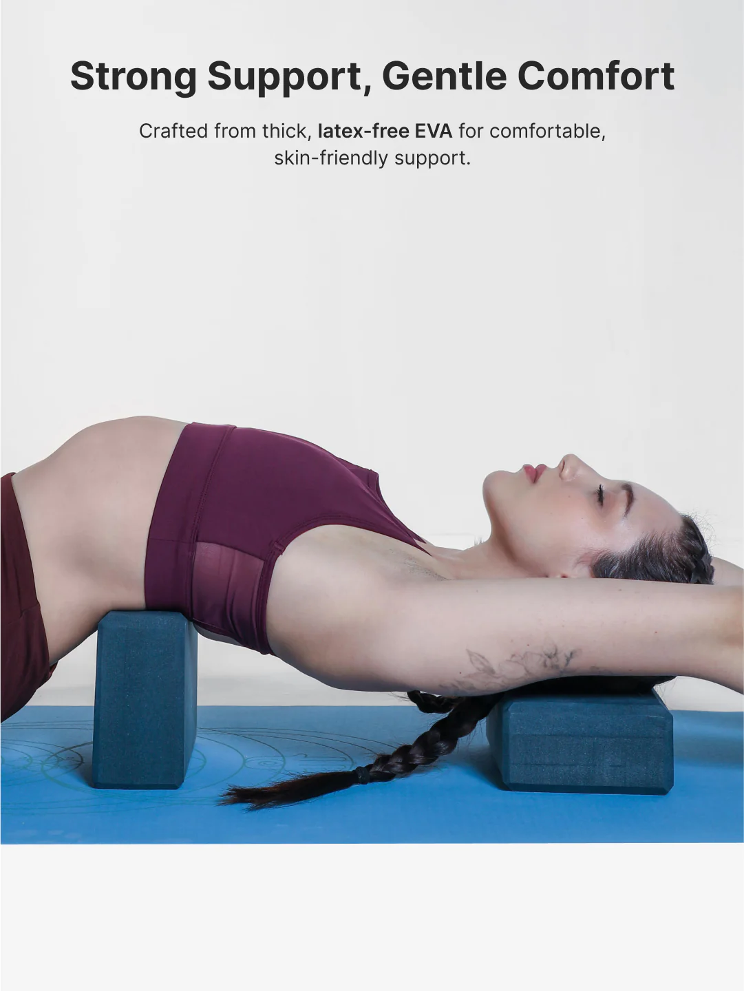 Pack of 2 EVA Yoga Blocks 80mm Blue  Non-Toxic, Anti-Skid & Durable - Image 4