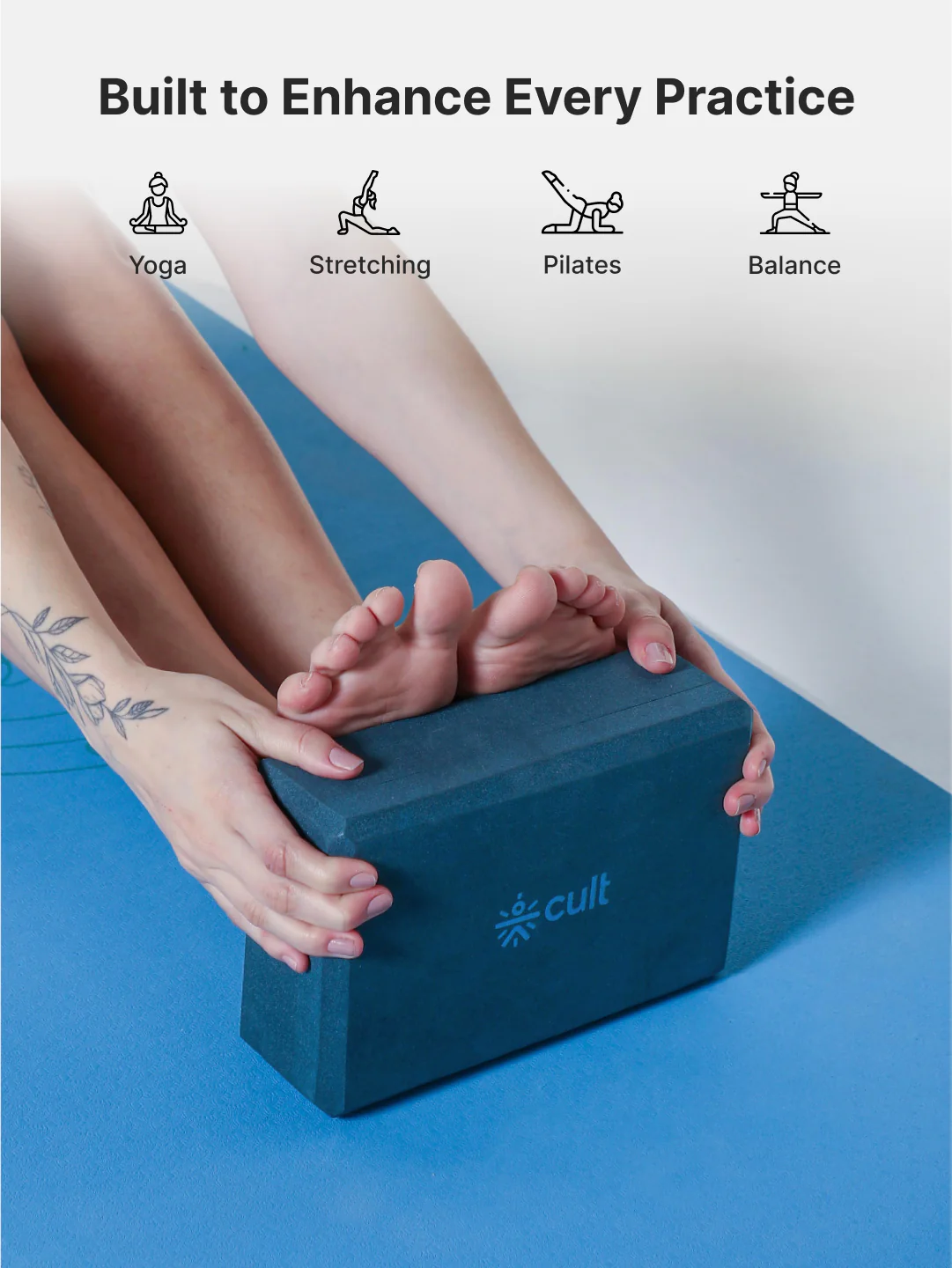 Pack of 2 EVA Yoga Blocks 80mm Blue  Non-Toxic, Anti-Skid & Durable - Image 6
