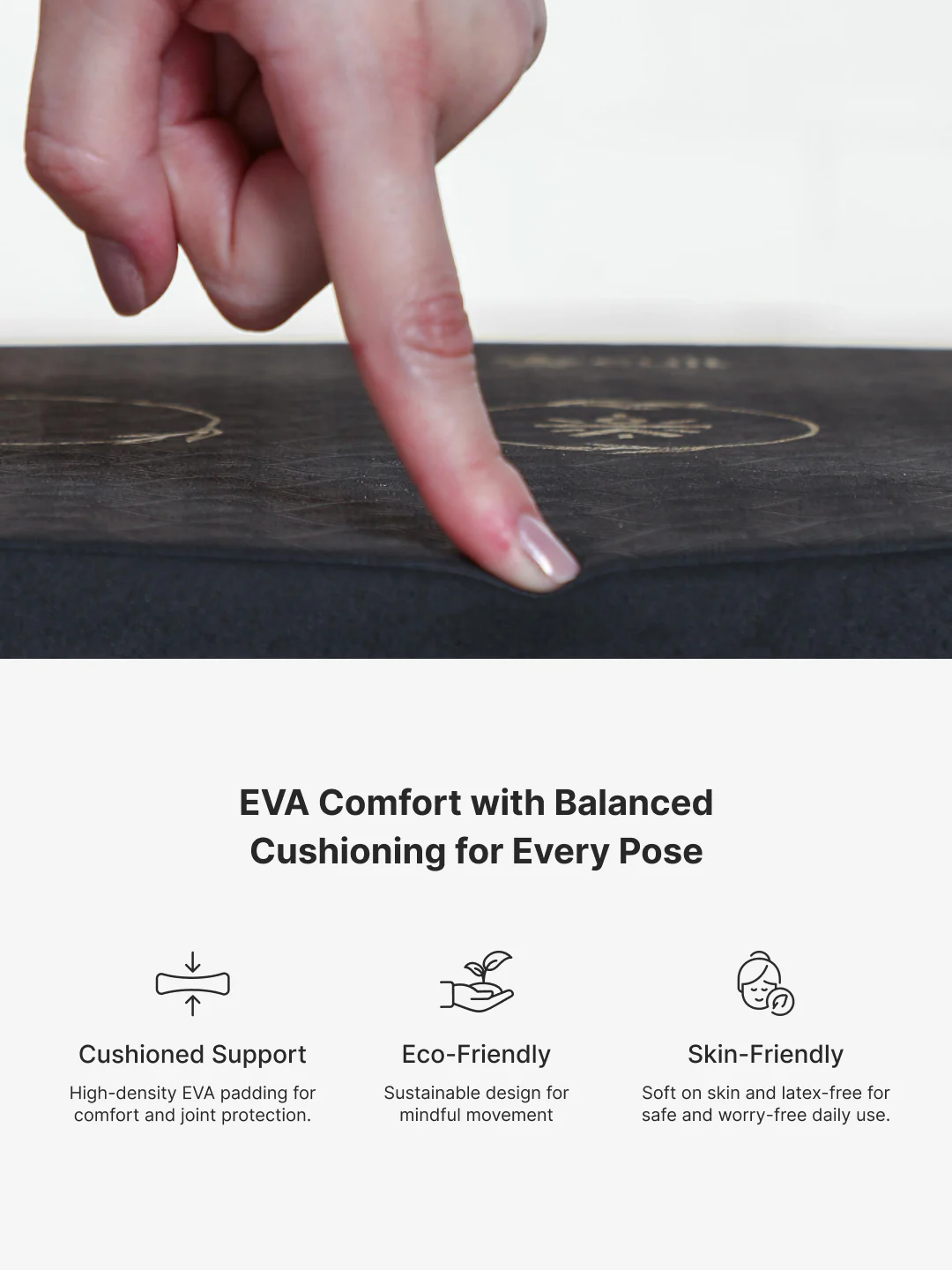 Pack of 2 EVA Yoga Knee Pads 20mm Black  Non-Toxic, Anti-Skid & Durable - Image 5