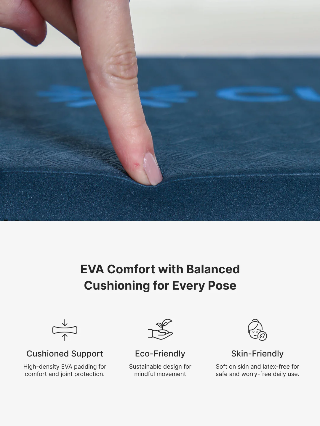 Pack of 2 EVA Yoga Knee Pads 20mm Blue  Non-Toxic, Anti-Skid & Durable - Image 5