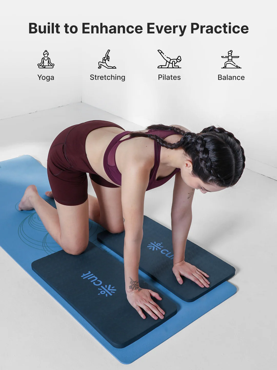 Pack of 2 EVA Yoga Knee Pads 20mm Blue  Non-Toxic, Anti-Skid & Durable - Image 6