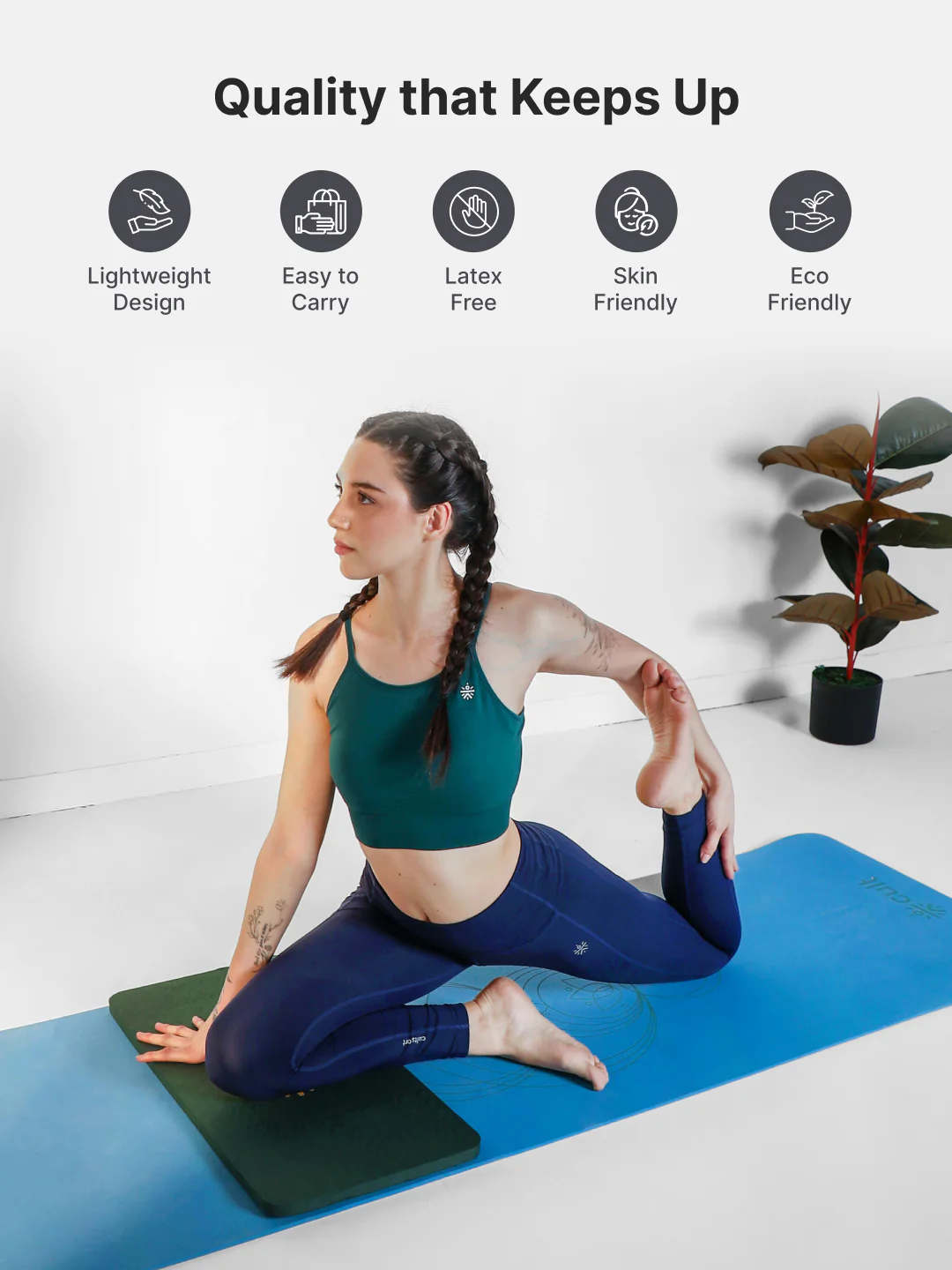 Pack of 2 EVA Yoga Knee Pads 20mm Green Non-Toxic, Anti-Skid & Durable - Image 3