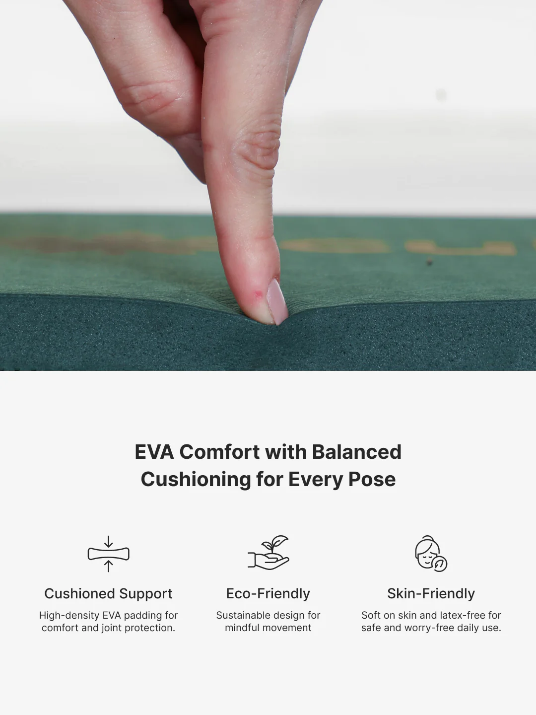 Pack of 2 EVA Yoga Knee Pads 20mm Green Non-Toxic, Anti-Skid & Durable - Image 5