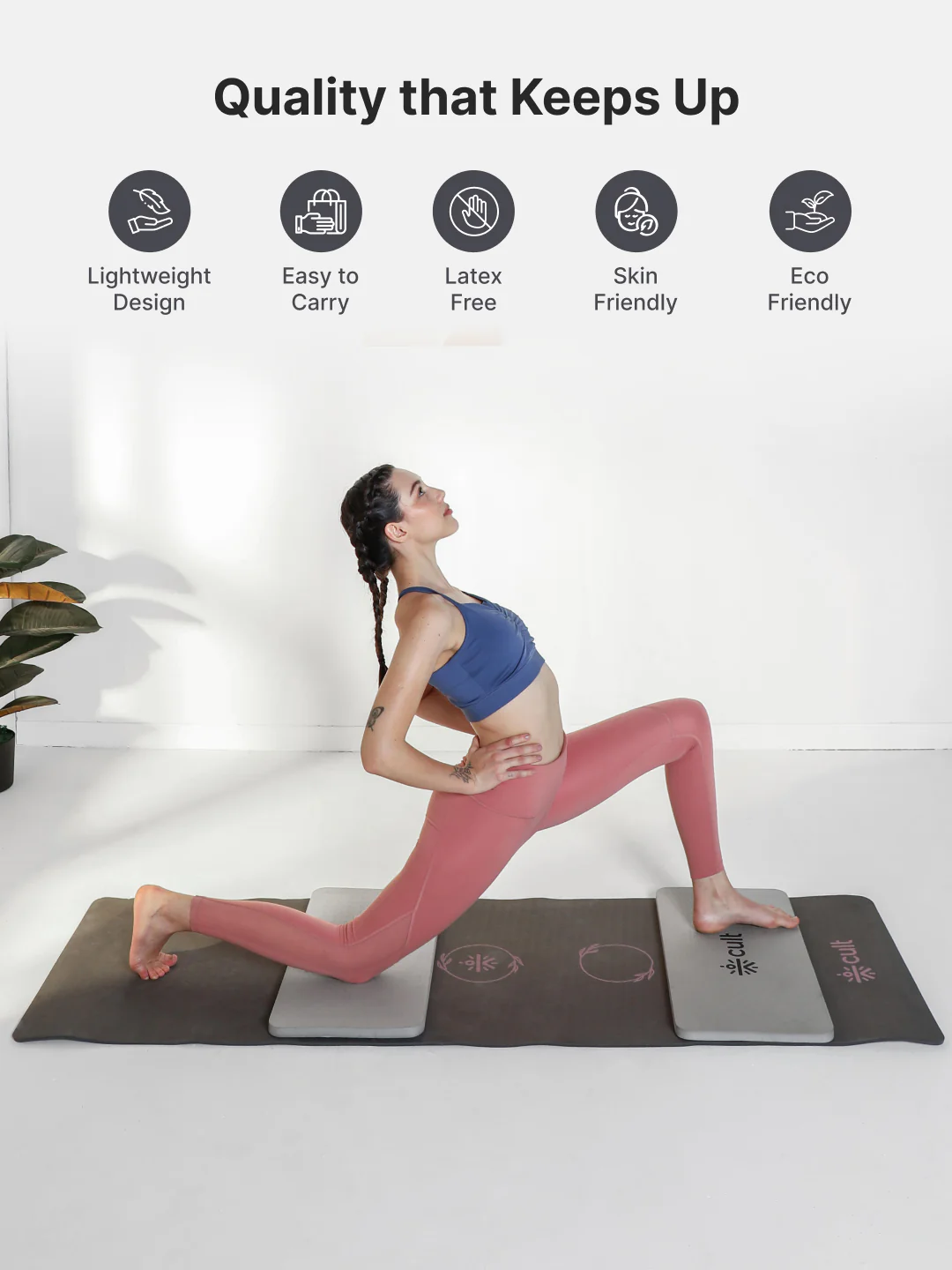 Pack of 2 EVA Yoga Knee Pads 20mm Grey  Non-Toxic, Anti-Skid & Durable - Image 3