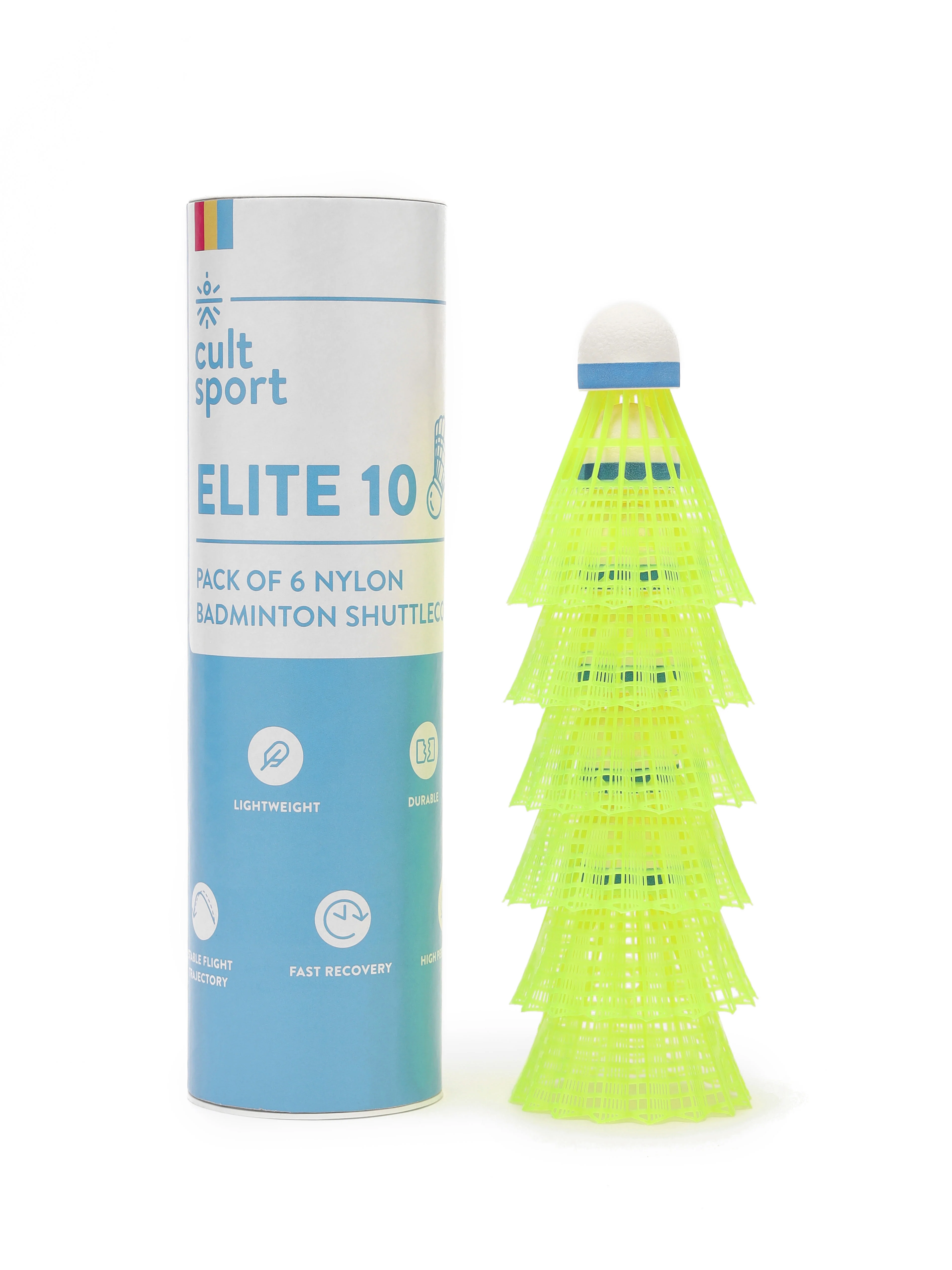 Pack of 6 Elite 10 Nylon Shuttlecocks - Image 6