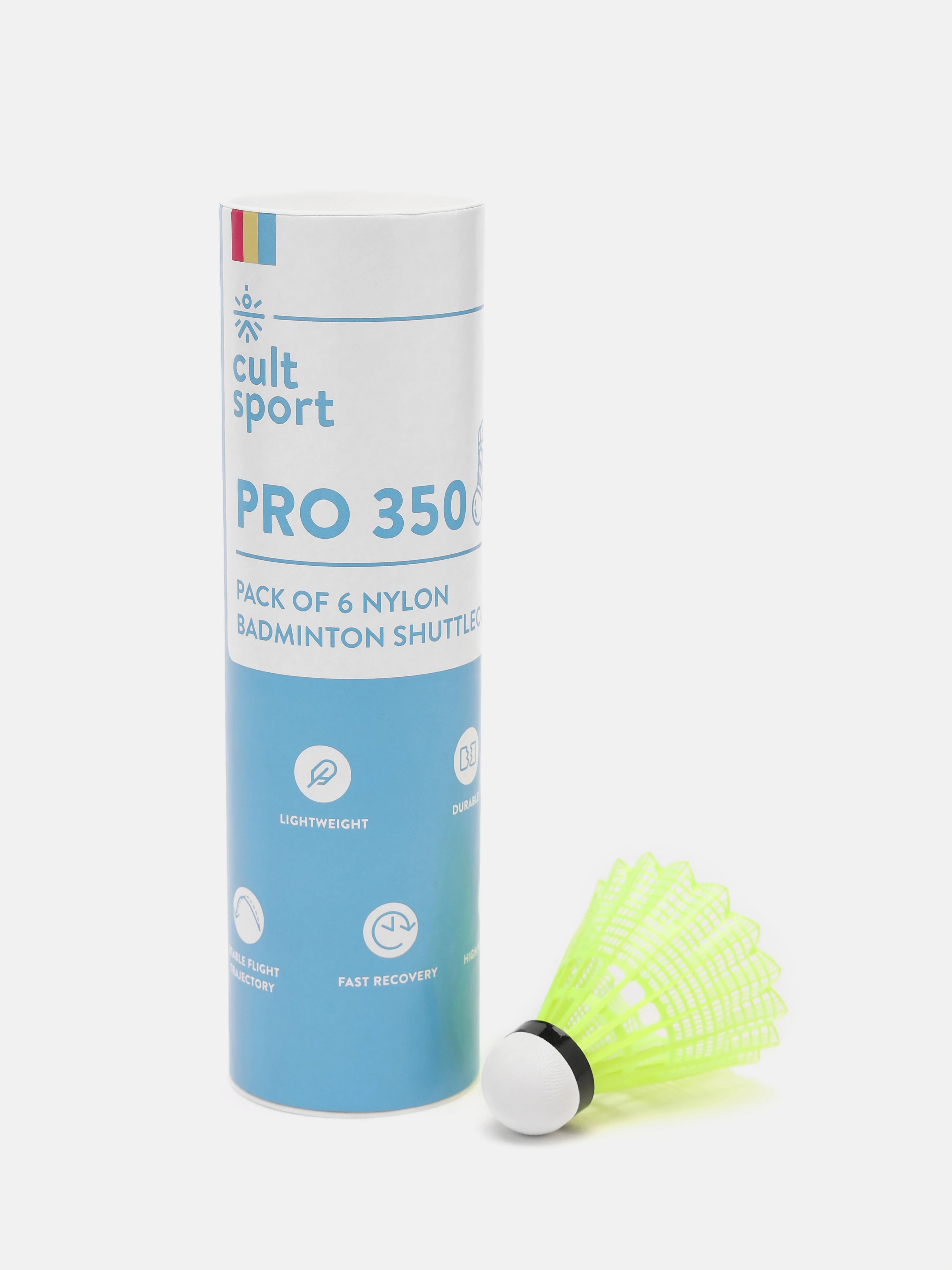 Pack of 6 Pro 350 Nylon Shuttlecocks - Image 4