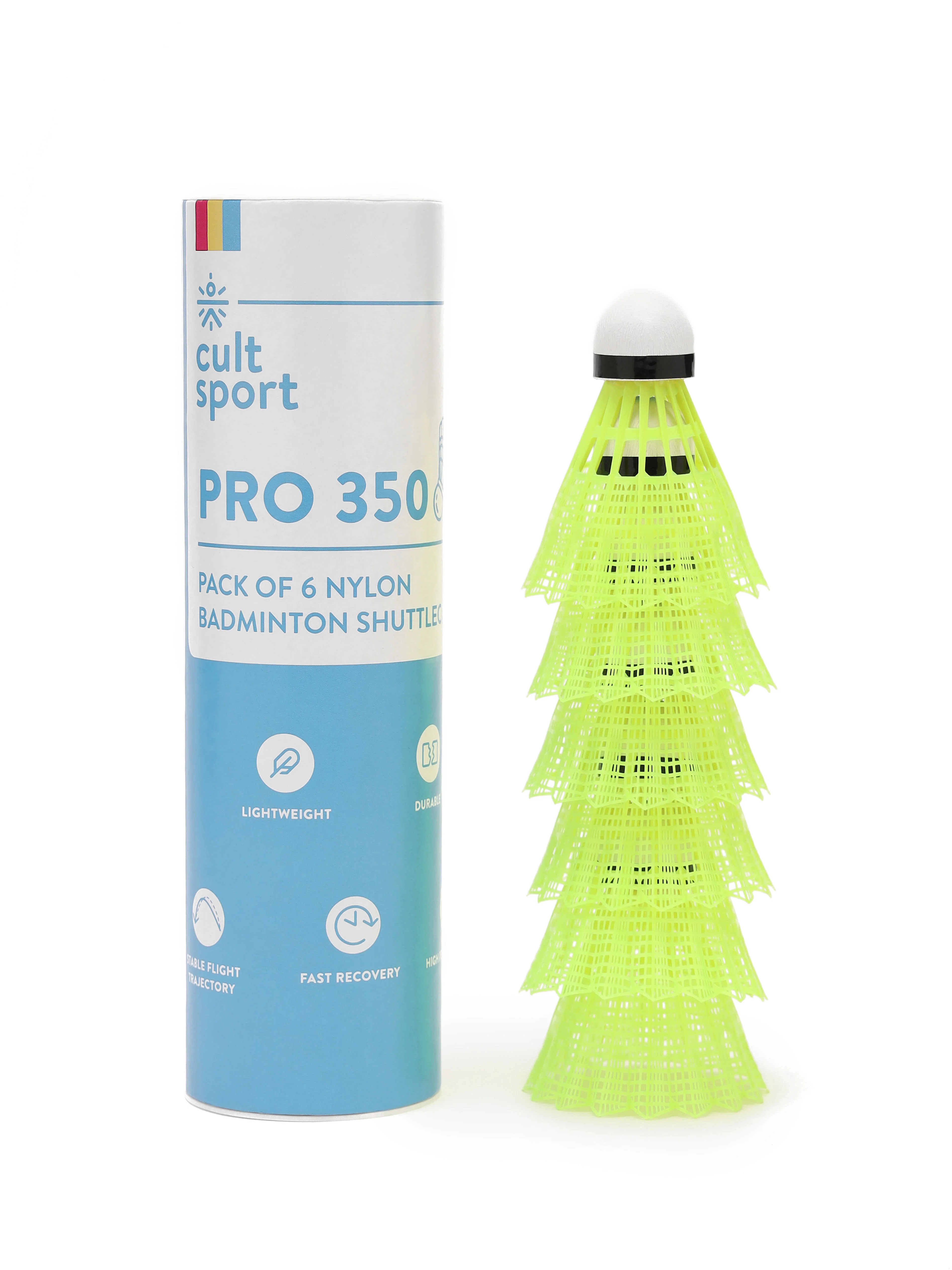 Pack of 6 Pro 350 Nylon Shuttlecocks - Image 6