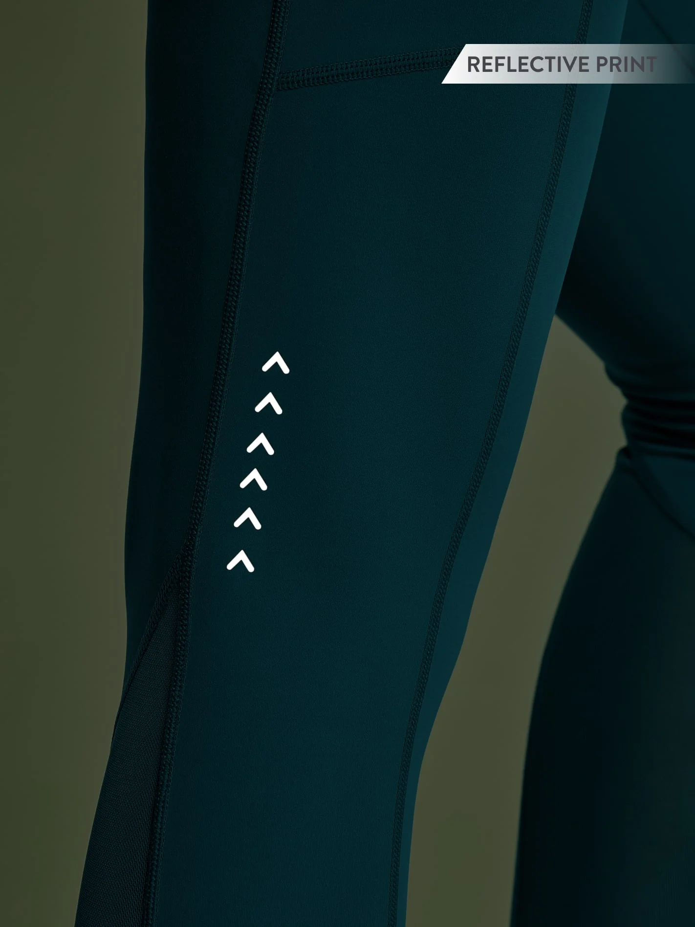 Sea Green Panelled High Waist Running Tights - Image 9