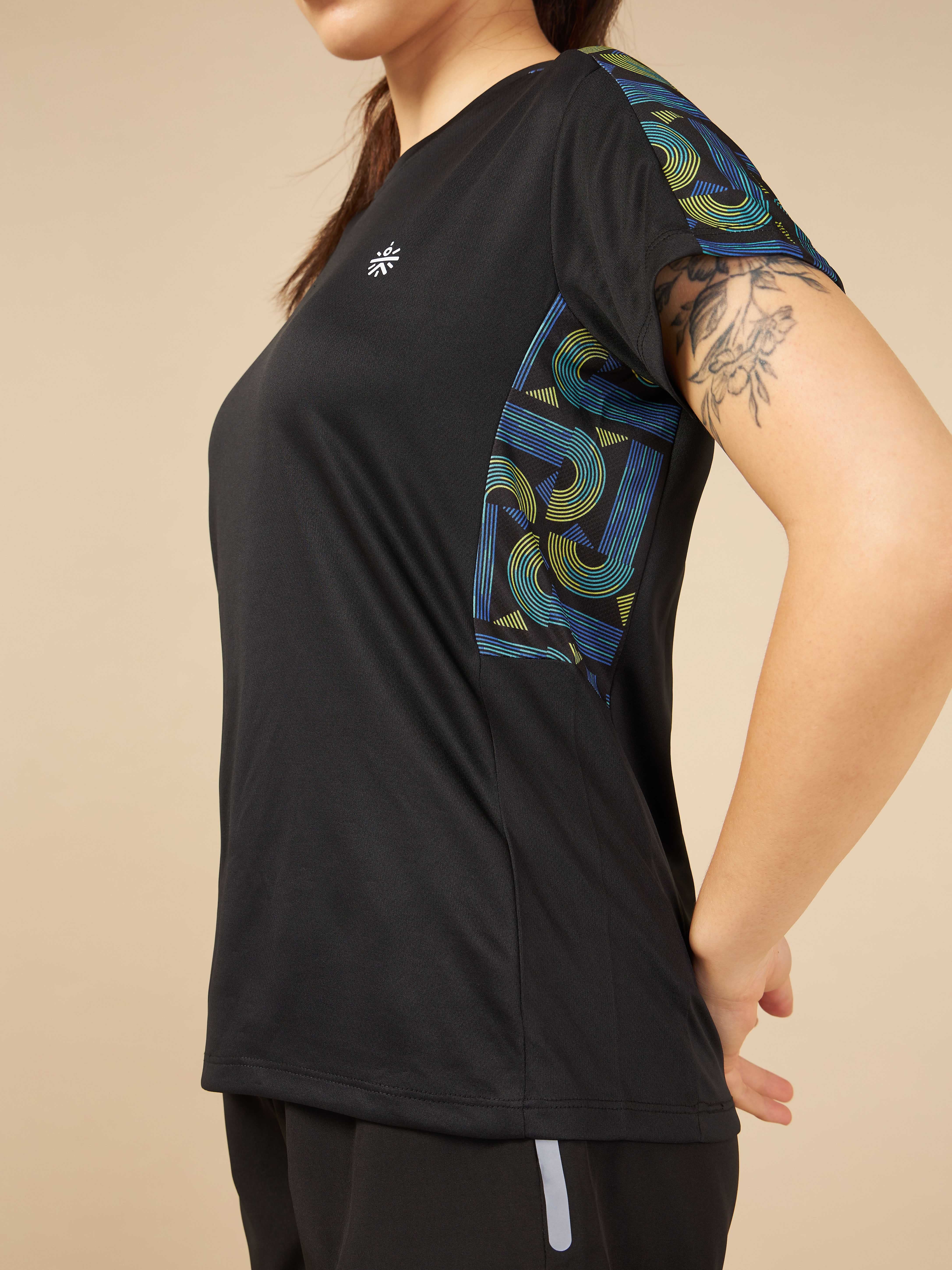 Panelled T-shirt with Sleeve Taping - Image 4