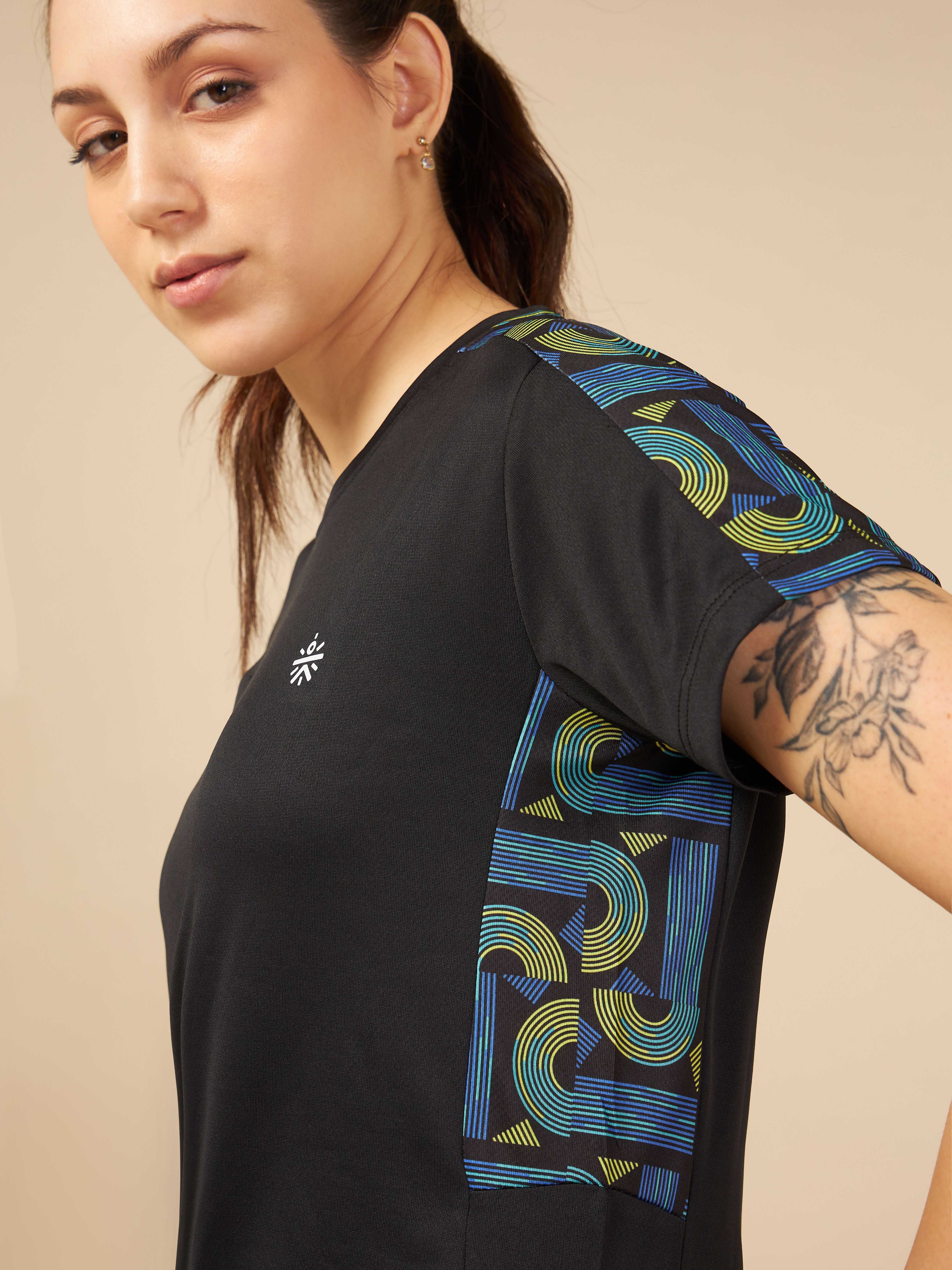 Panelled T-shirt with Sleeve Taping - Image 5