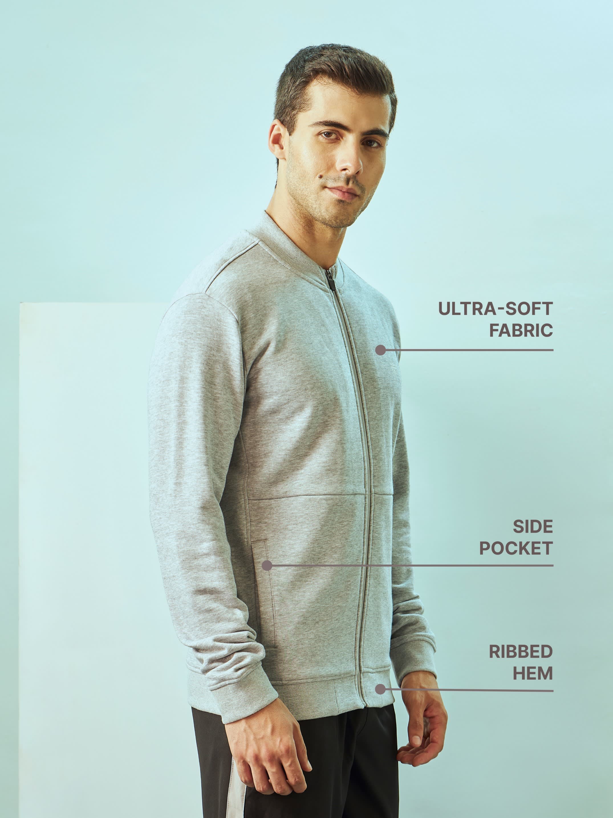Panelled Zip-Front Sweatshirt - Image 5