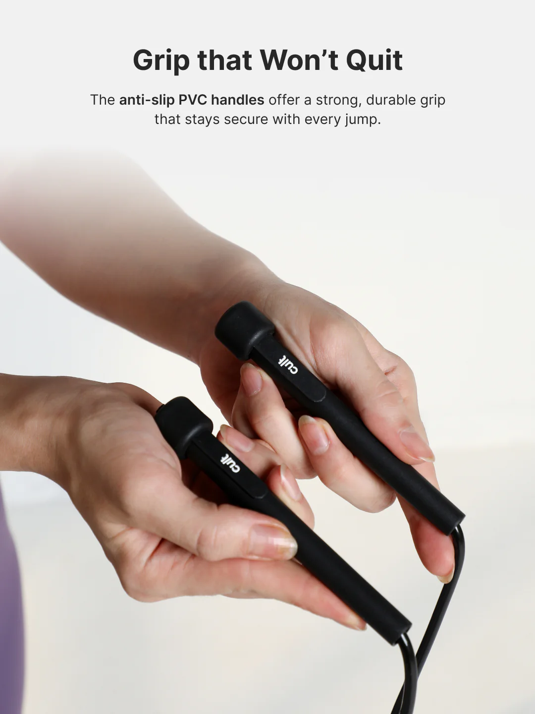 Pencil Skipping Rope for Fitness & Cardio  Adjustable, Lightweight -Black - Image 5