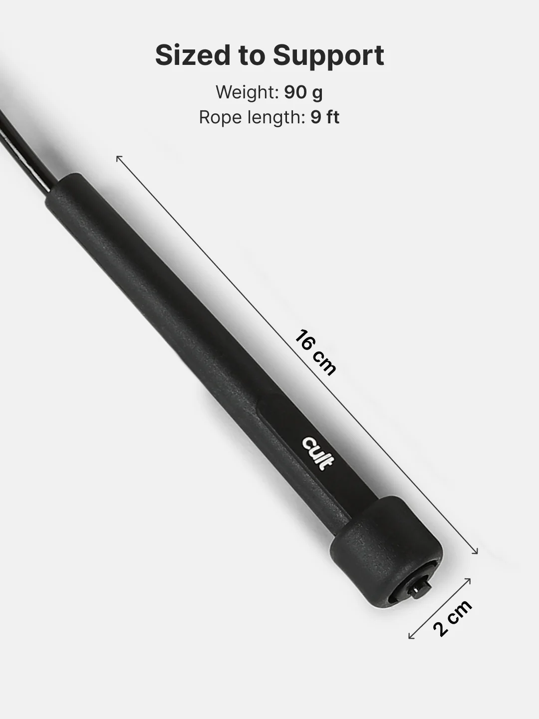 Pencil Skipping Rope for Fitness & Cardio  Adjustable, Lightweight -Black - Image 7