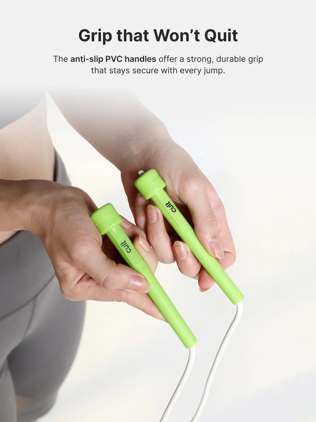 Pencil Skipping Rope for Gym & Home Exercise  Adjustable, Tangle-Free  White - Image 5