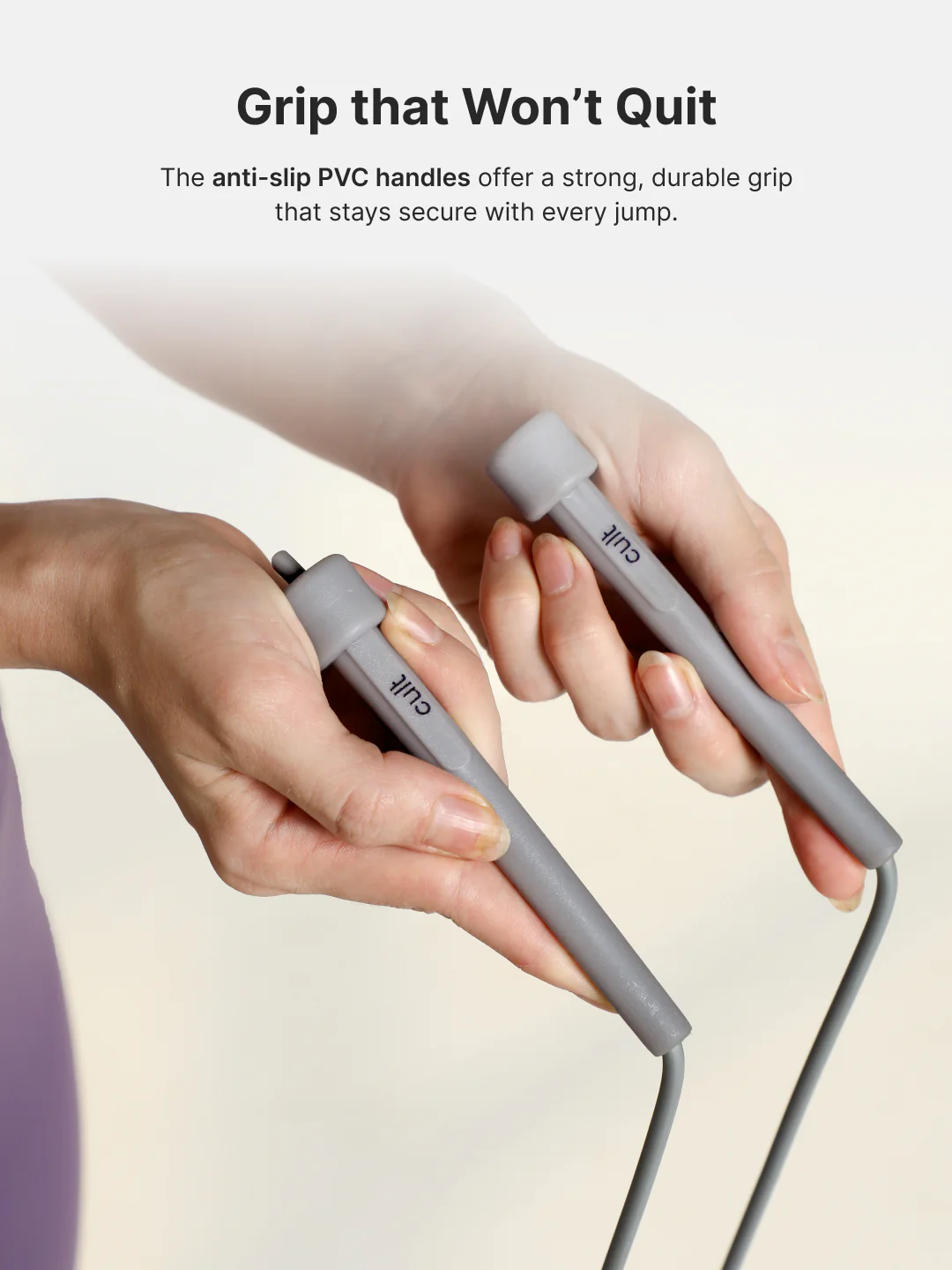 Pencil Skipping Rope for Workout & Training  Adjustable, Durable  Grey - Image 5