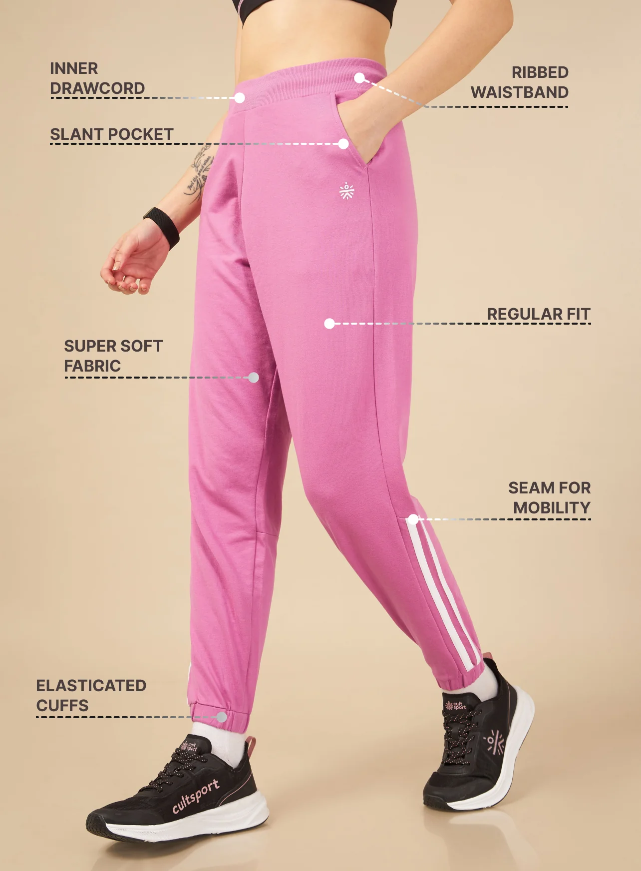 Pink Power Flex Joggers for Women - Image 5