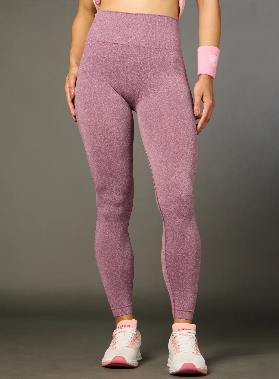 Pink Seamless Sports Tights - Image 4