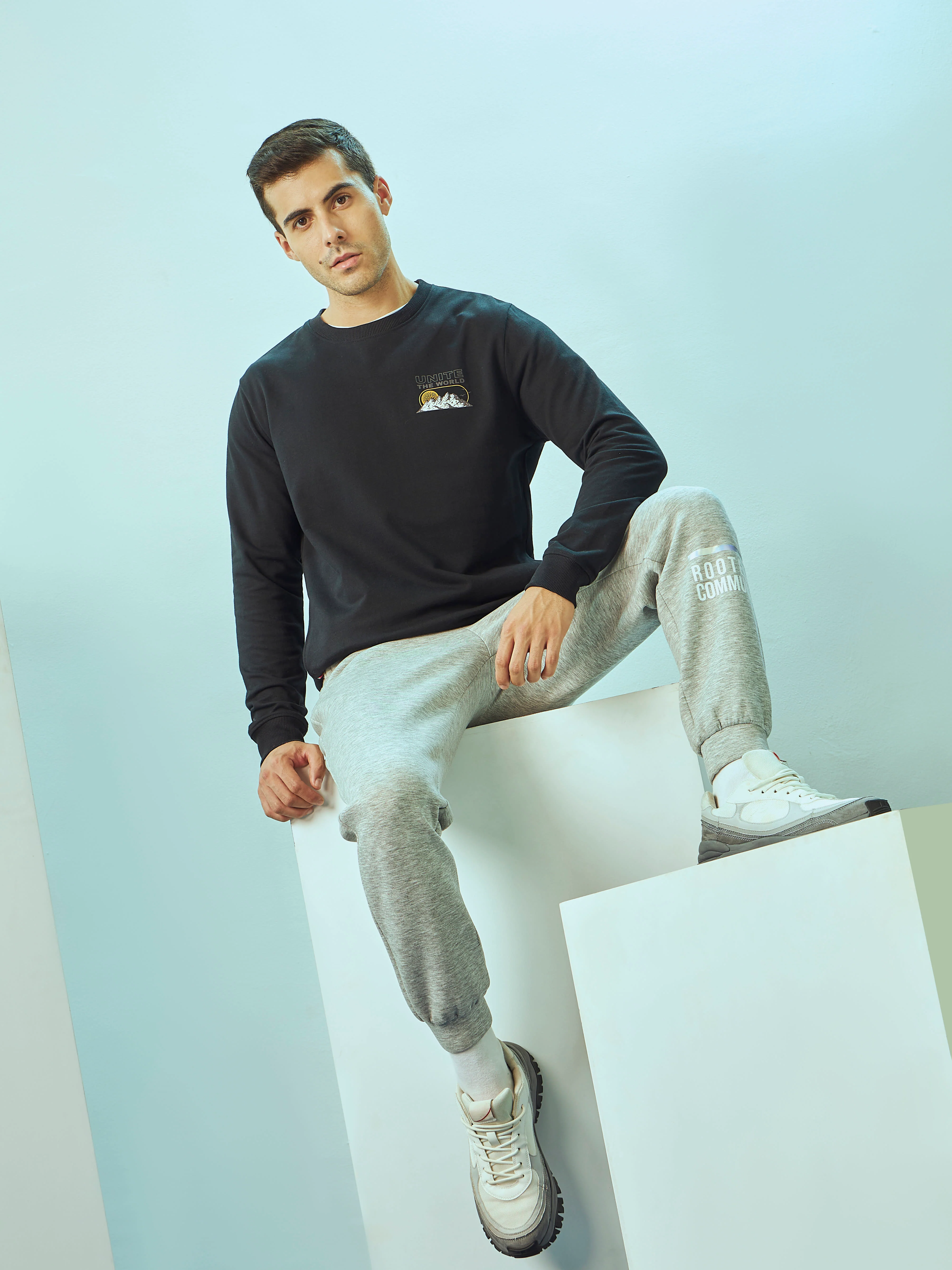 Placement Print Sweatshirt with Pockets - Image 2