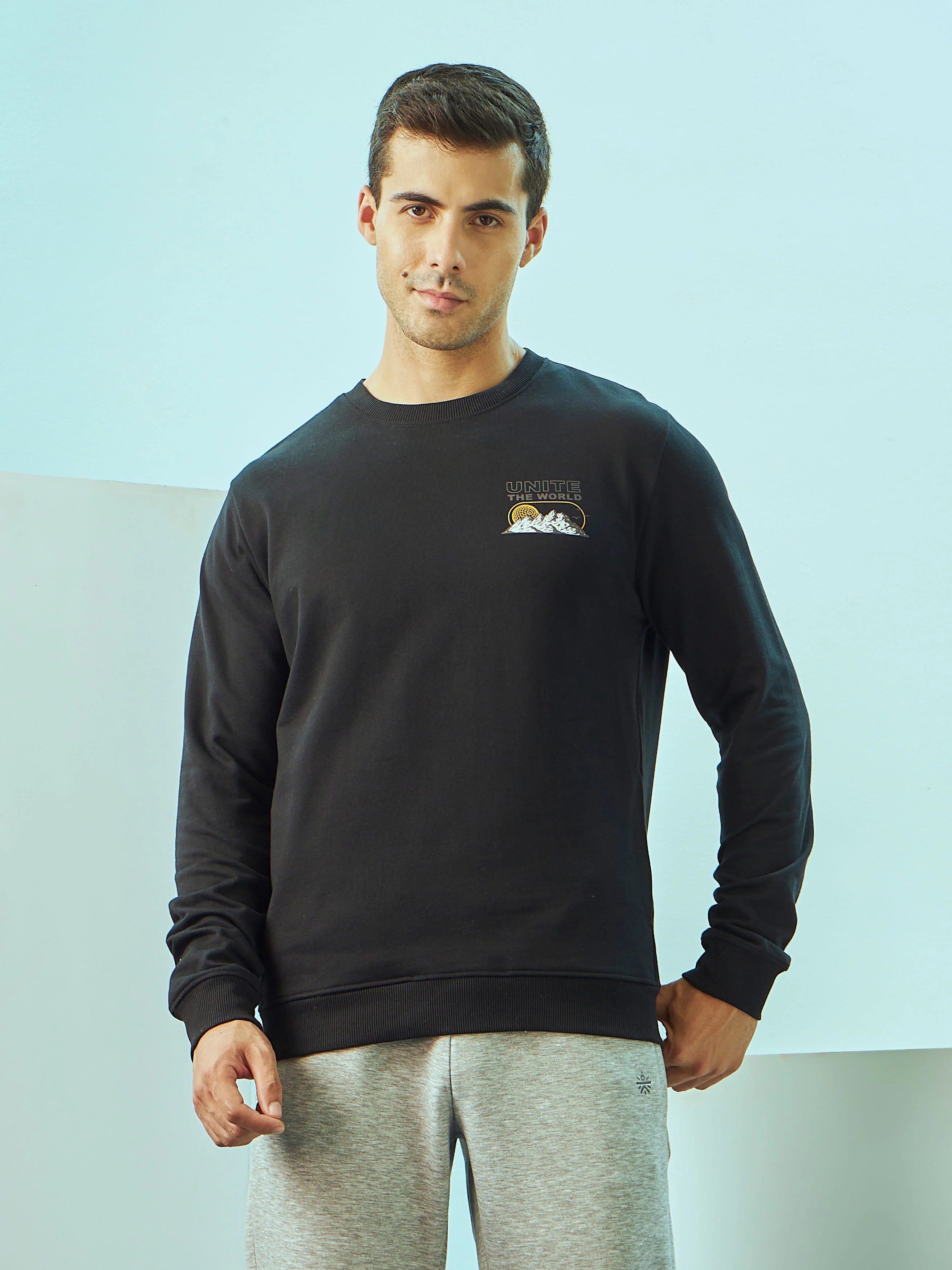 Placement Print Sweatshirt with Pockets - Image 3