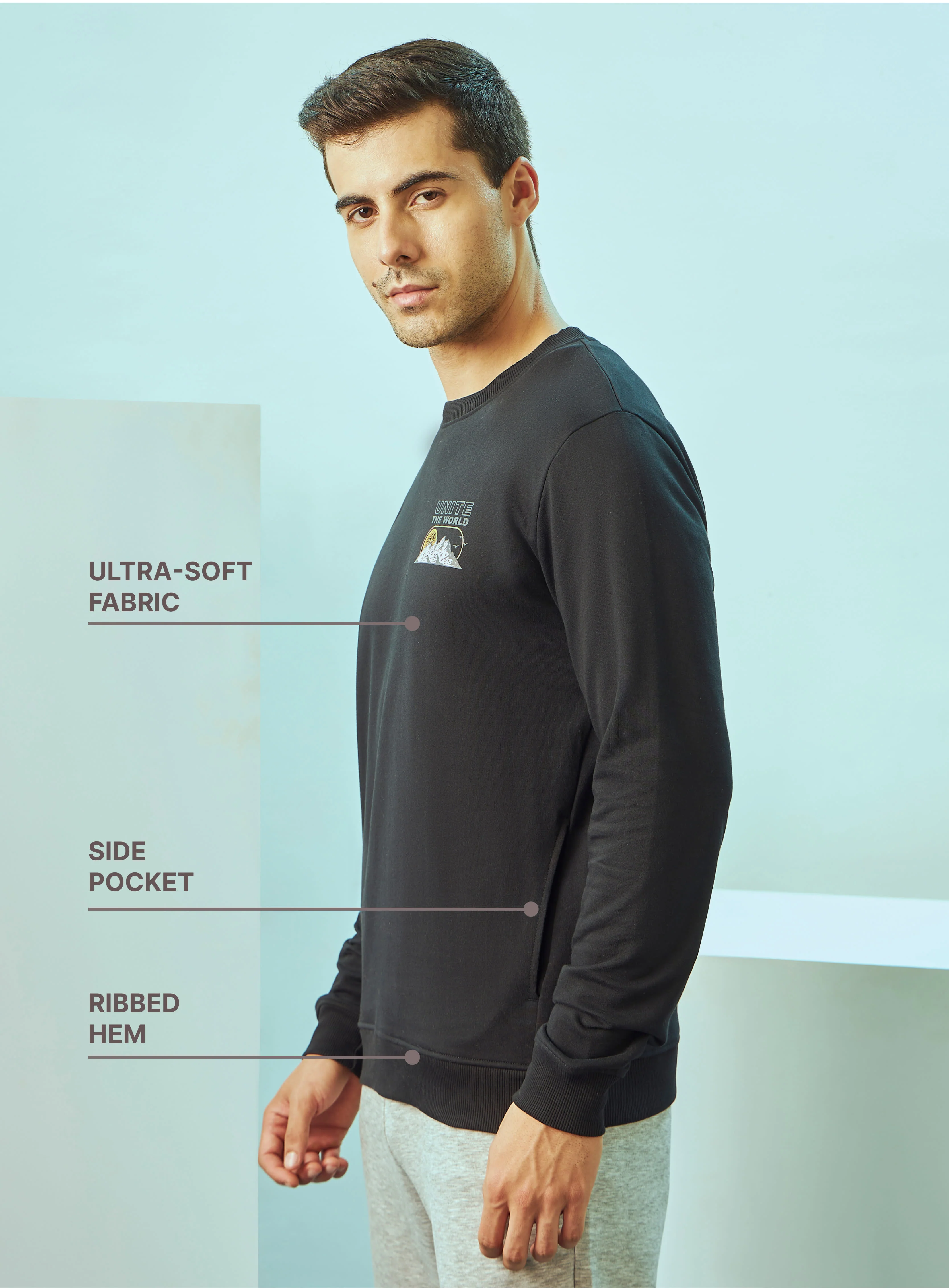 Placement Print Sweatshirt with Pockets - Image 5