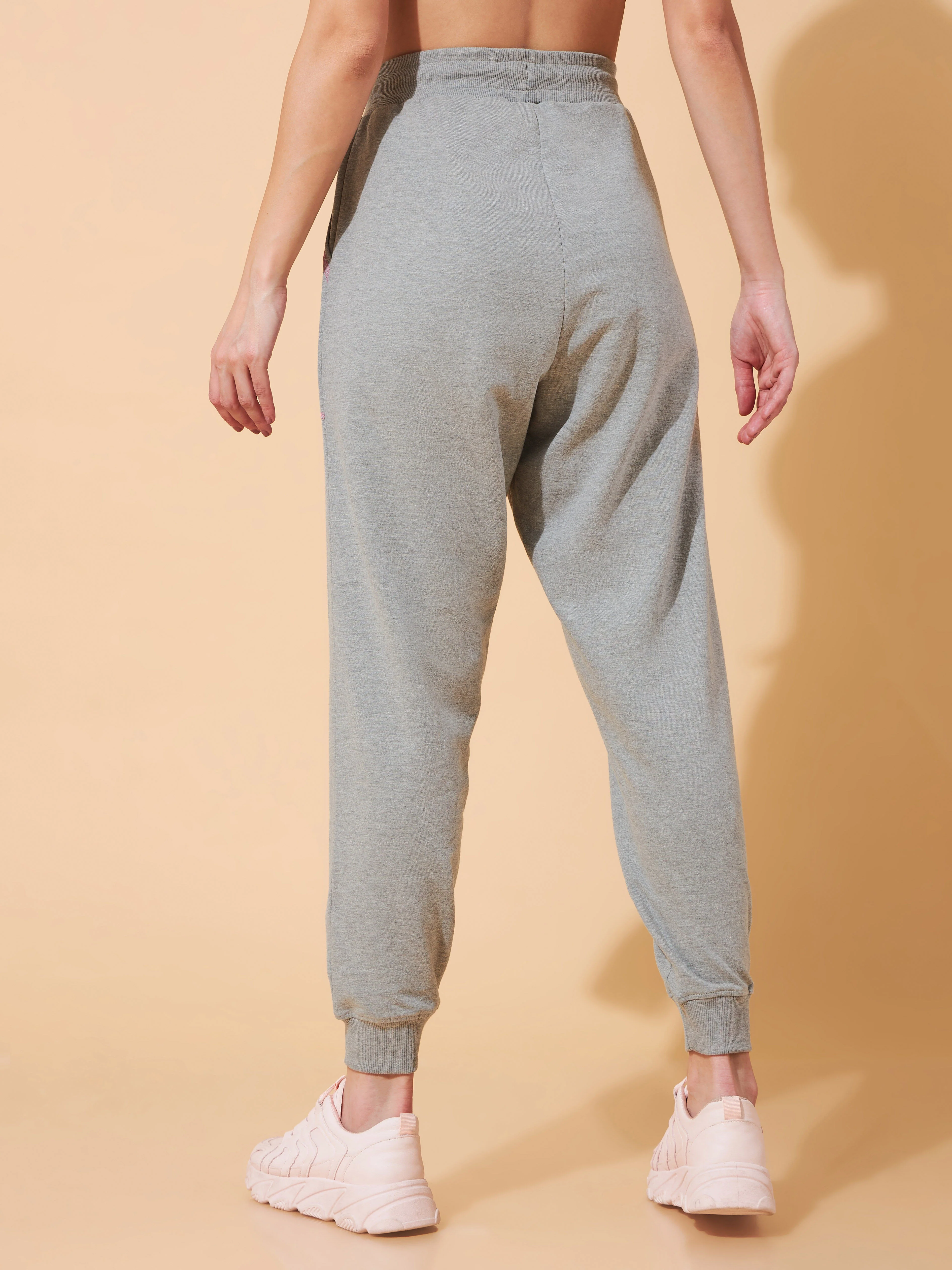 Women Grey Pop-up Thread Leisure Joggers - Image 5