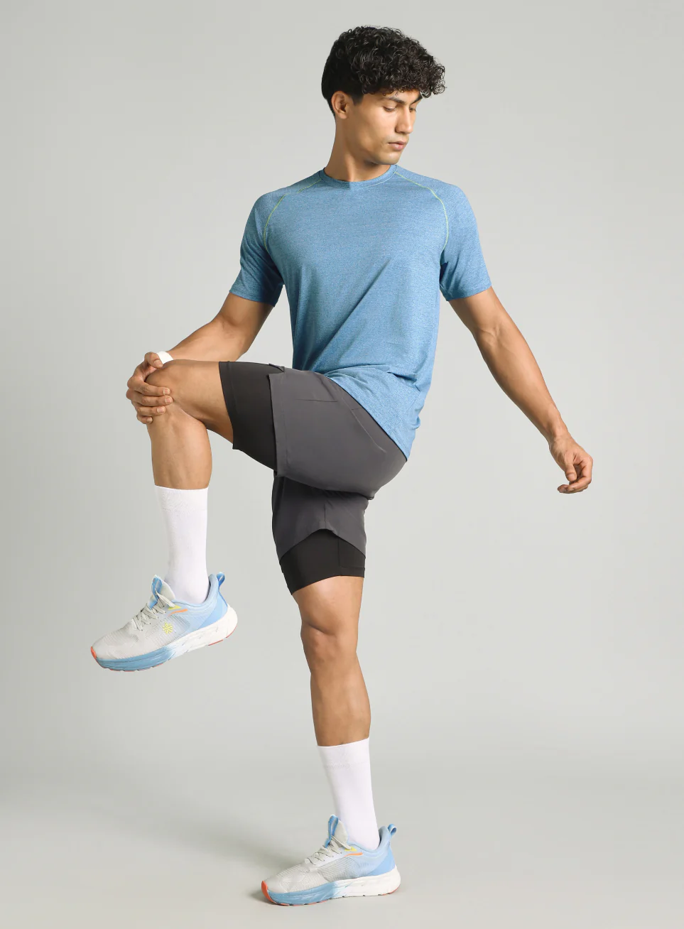 Men's Blue Training Sculpted T-shirt - Image 2