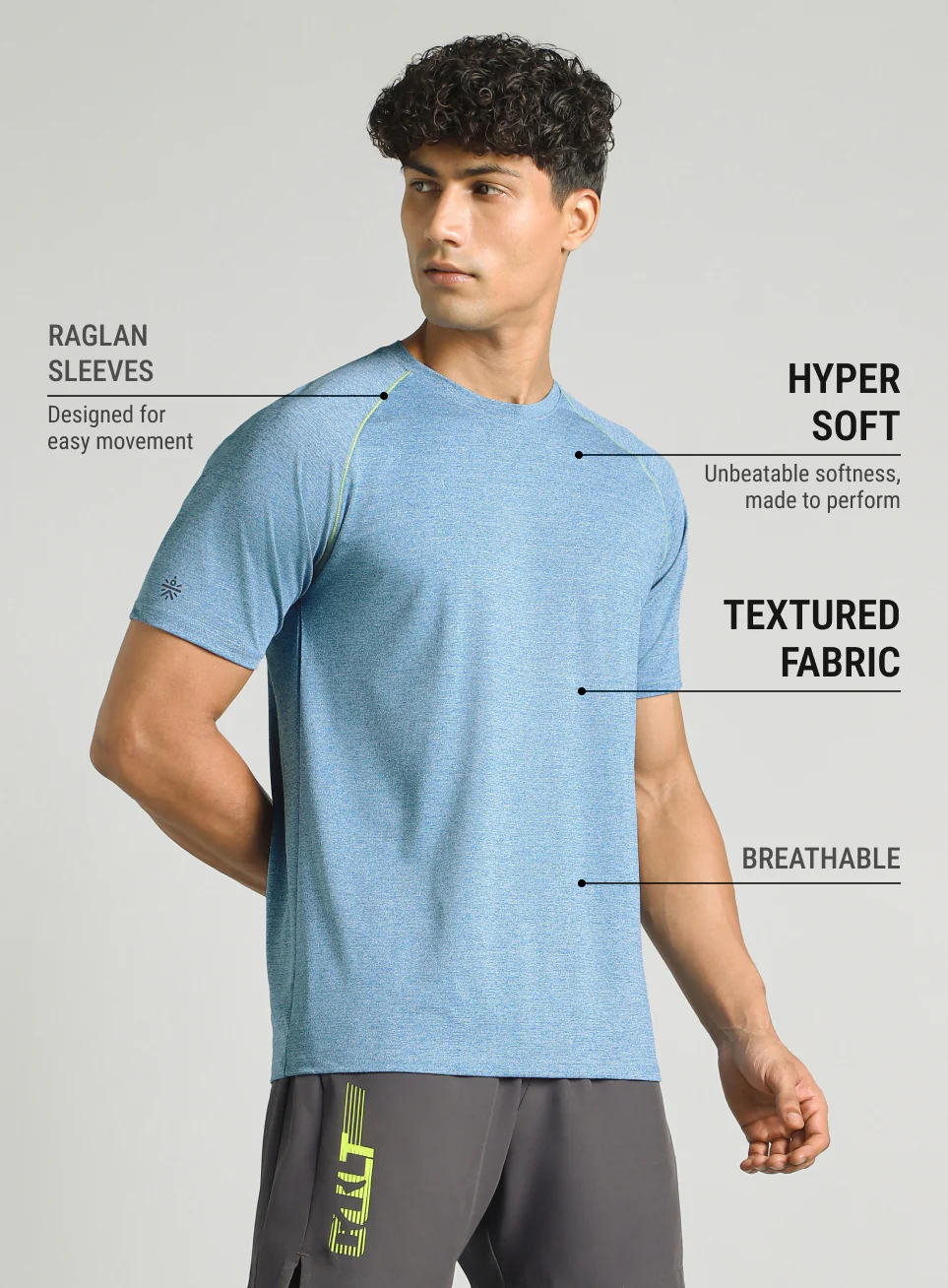 Men's Blue Training Sculpted T-shirt - Image 5