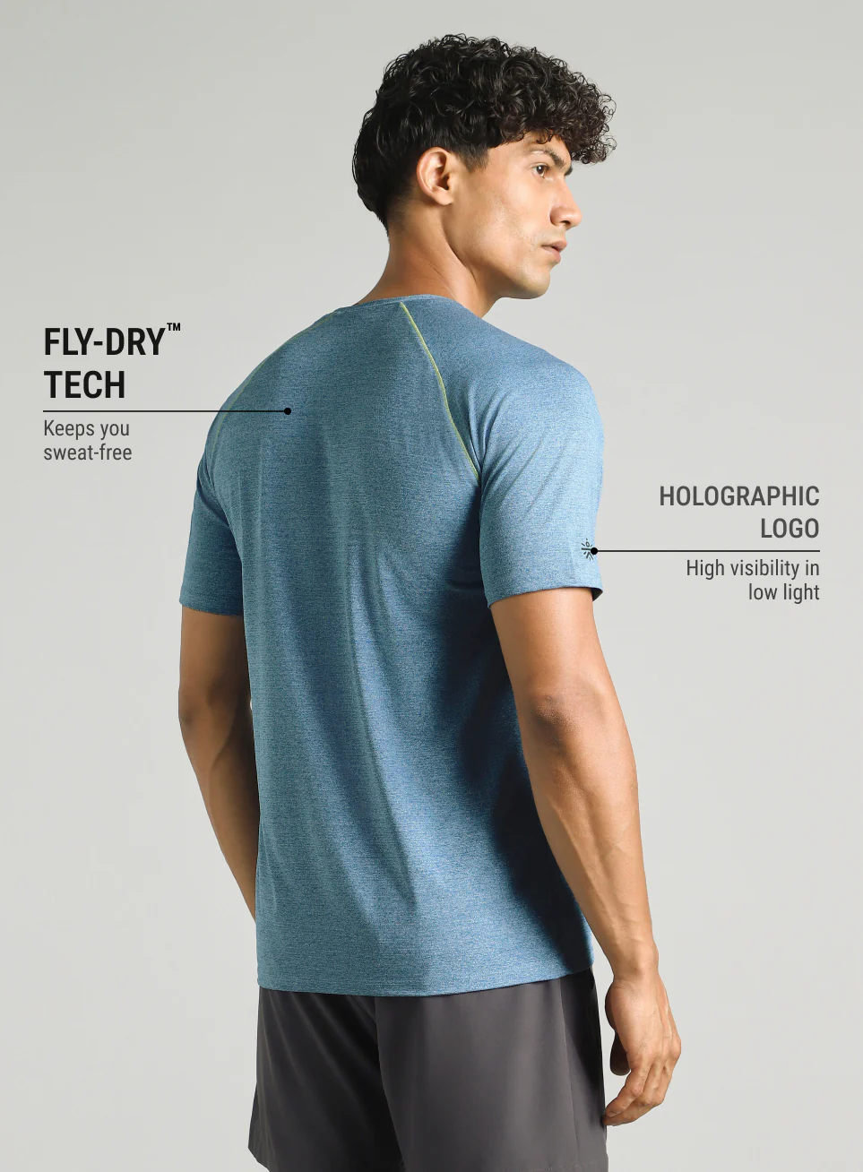 Men's Blue Training Sculpted T-shirt - Image 6