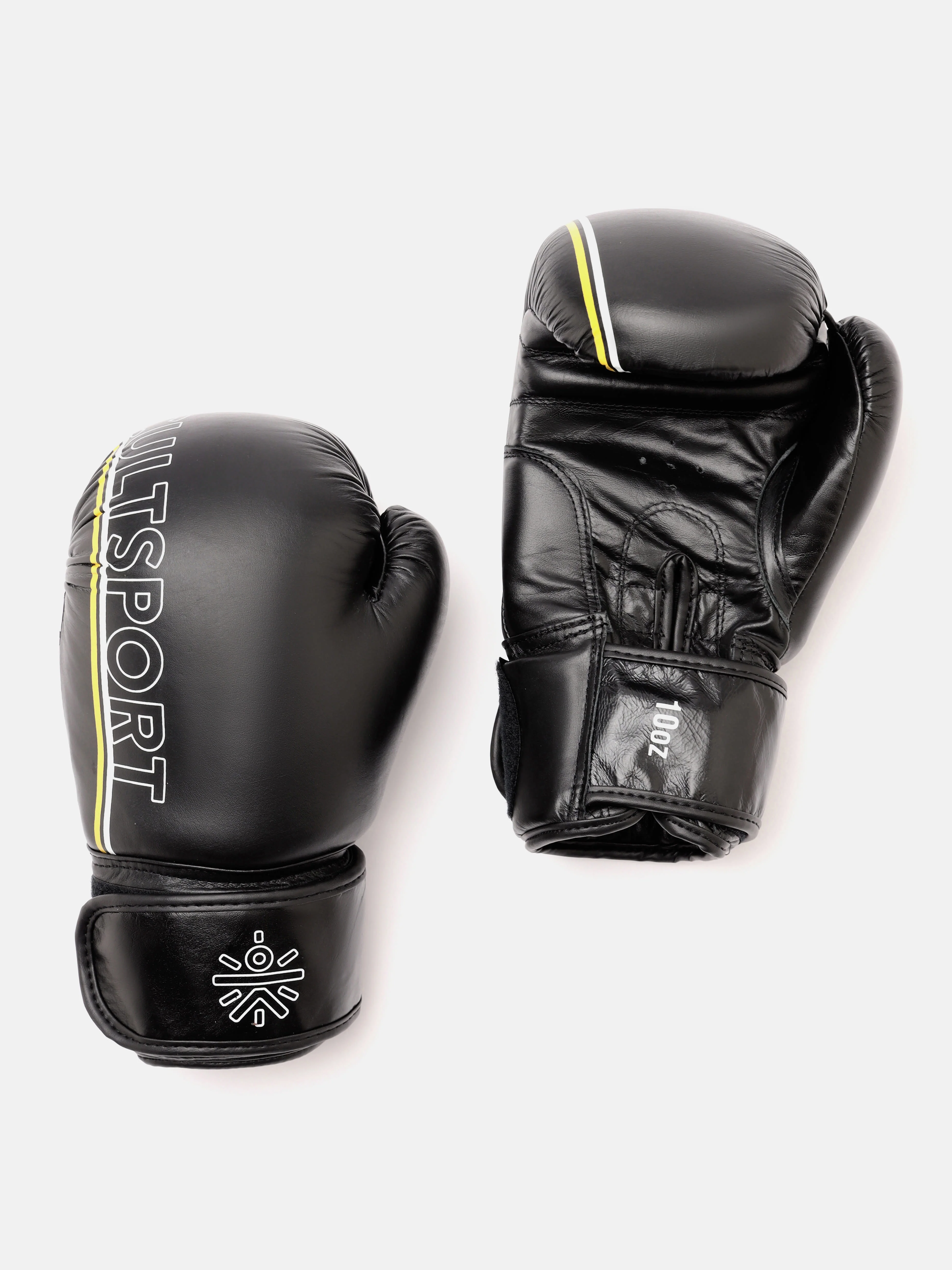 cult Premium Leather Boxing Gloves for Men & Women Foam Padding Thickness 35 mm Punching Bag Gloves for Boxing, Training, Kickboxing, Muay Thai, MMA Boxing Gloves Black & Yellow - Image 2