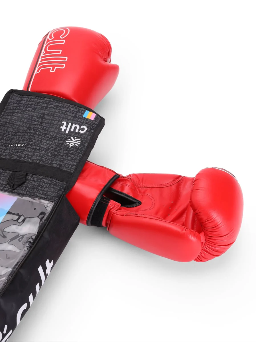 cult Premium Leather Boxing Gloves for Men & Women Foam Padding Punching Bag Gloves for Boxing, Training, Kickboxing, Muay Thai, MMA Boxing Gloves Red - Image 6