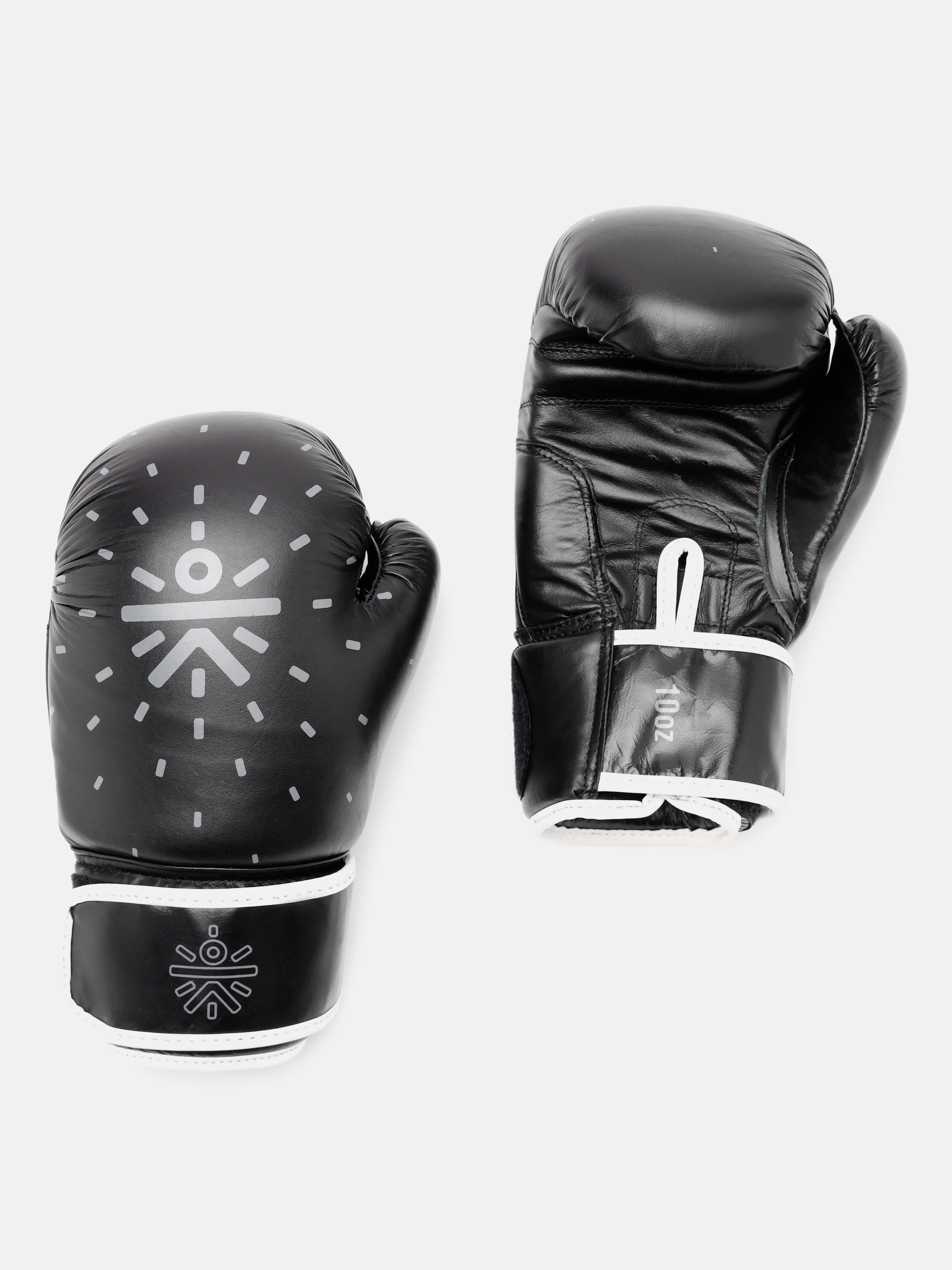 cult Premium Leather Boxing Gloves for Men & Women Foam Padding Thickness 35 mm Punching Bag Gloves for Boxing, Training, Kickboxing, Muay Thai, MMA Boxing Gloves Black & White - Image 2