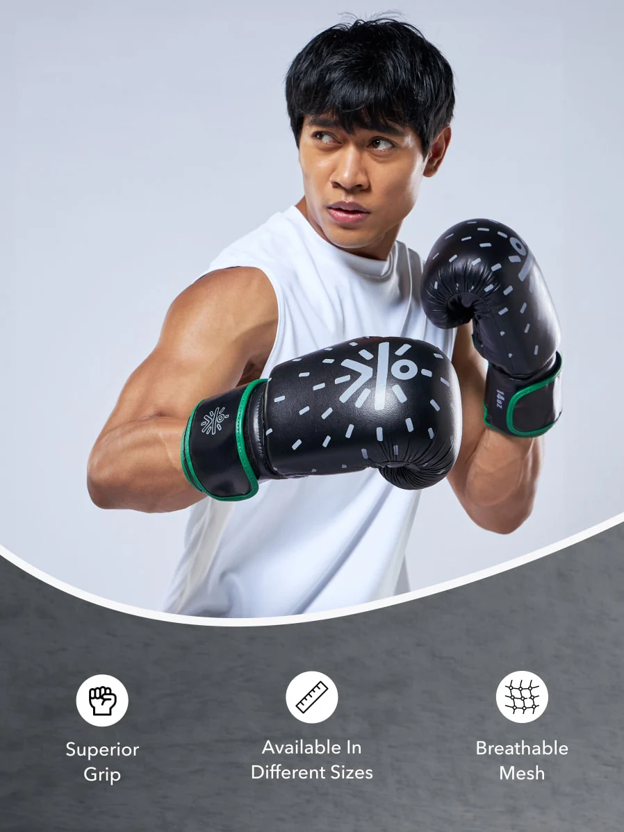 cult Premium Leather Boxing Gloves for Men & Women Foam Padding Thickness 35 mm Punching Bag Gloves for Boxing, Training, Kickboxing, Muay Thai, MMA Boxing Gloves Black/Green - Image 5