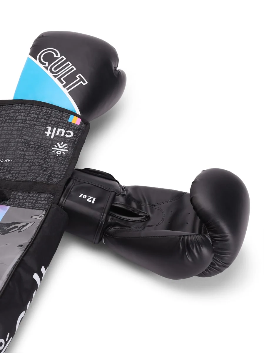 cult PVC Boxing Gloves for Men & Women Foam Padding Thickness 25 mm Punching Bag Gloves for Boxing, Training, Kickboxing, Muay Thai, MMA Blue White - Image 5