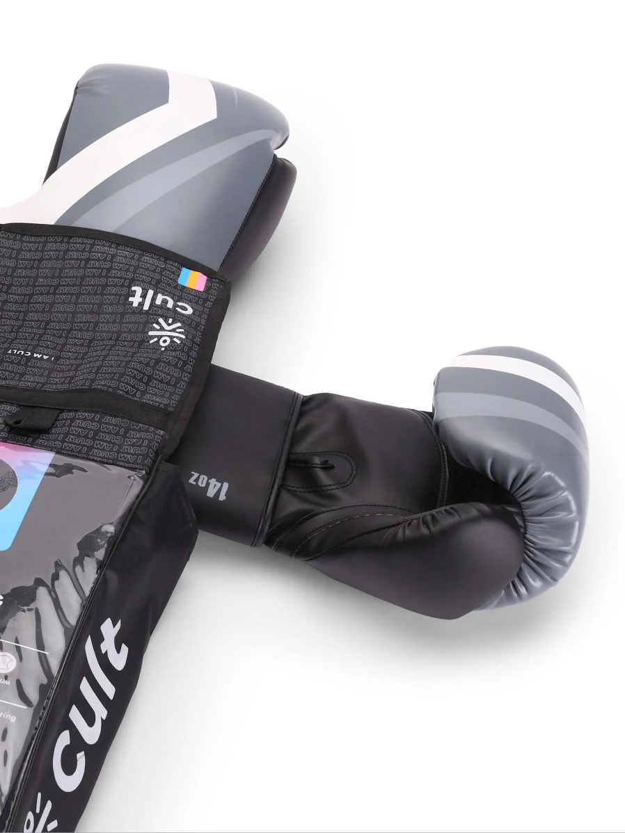 cult PVC Boxing Gloves for Men & Women Foam Padding Thickness 25mm Punching Bag Gloves for Boxing, Training, Kickboxing, Muay Thai, MMA Grey - Image 5