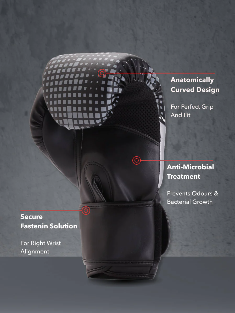 cult PVC Boxing Gloves for Men & Women Foam Padding Thickness 25mm Punching Bag Gloves for Boxing, Training, Kickboxing, Muay Thai, MMA Grey - Image 2