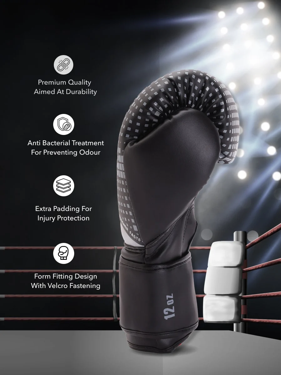 cult PVC Boxing Gloves for Men & Women Foam Padding Thickness 25mm Punching Bag Gloves for Boxing, Training, Kickboxing, Muay Thai, MMA Grey - Image 4