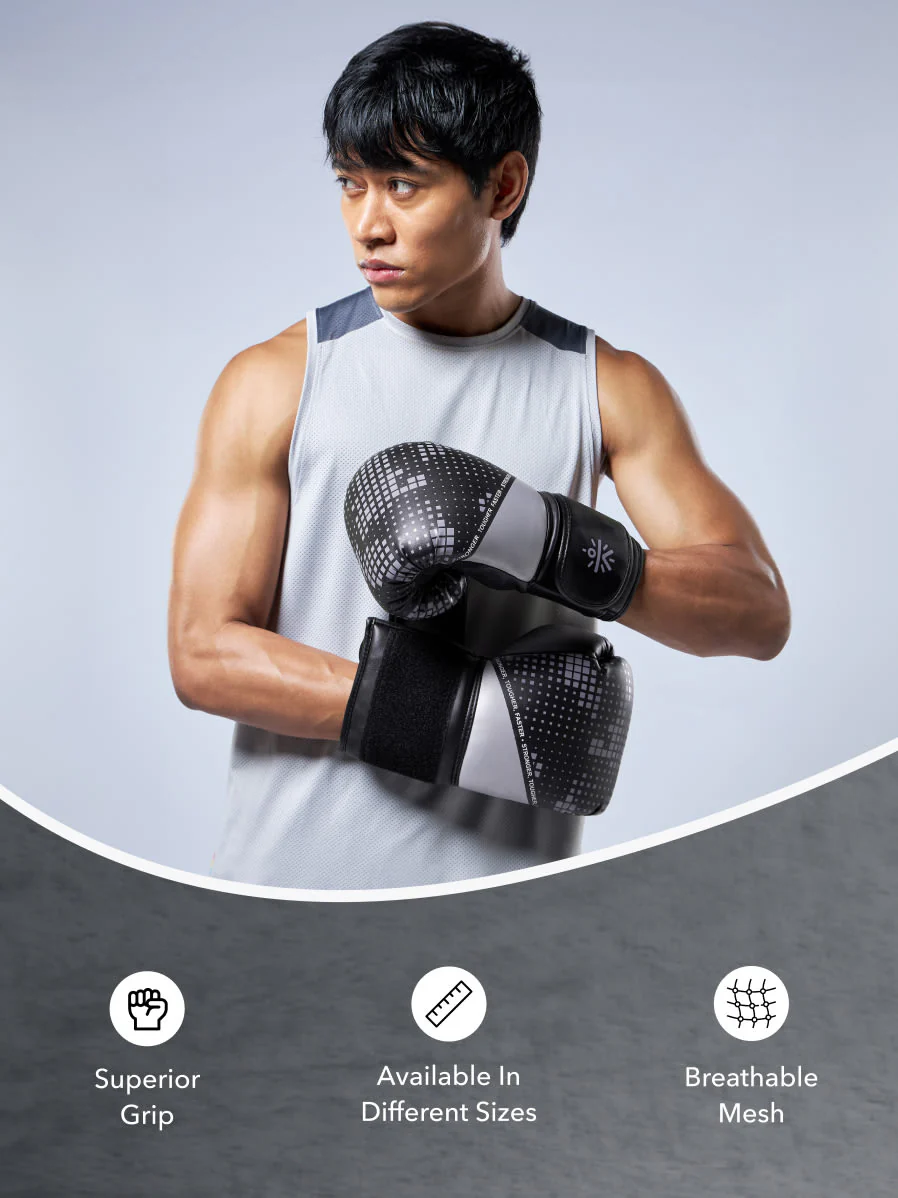 cult PVC Boxing Gloves for Men & Women Foam Padding Thickness 25mm Punching Bag Gloves for Boxing, Training, Kickboxing, Muay Thai, MMA Grey - Image 5