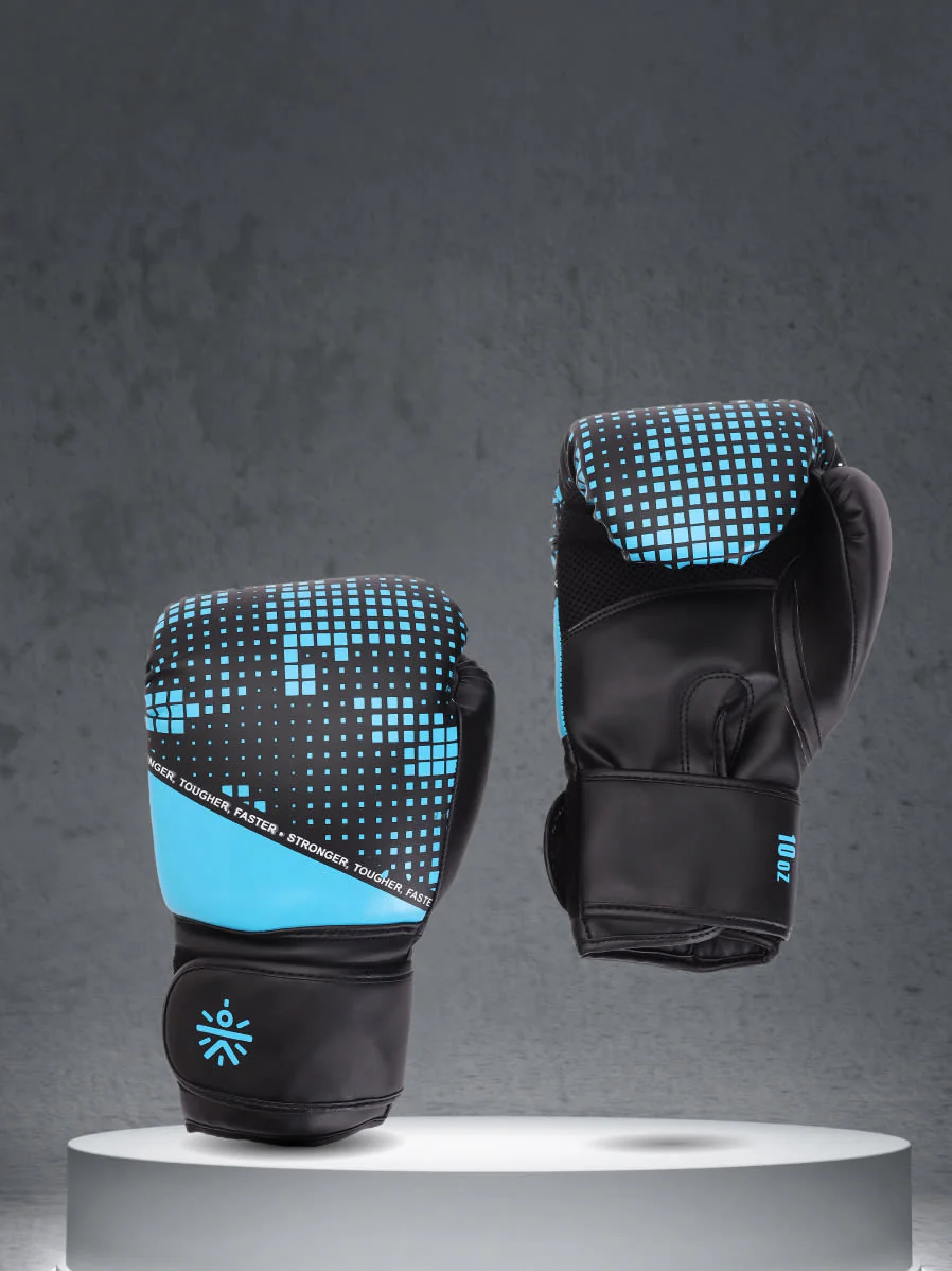 cult PVC Boxing Gloves for Men & Women Foam Padding Thickness 25 mm Punching Bag Gloves for Boxing, Training, Kickboxing, Muay Thai, MMA Black Blue - Image 3