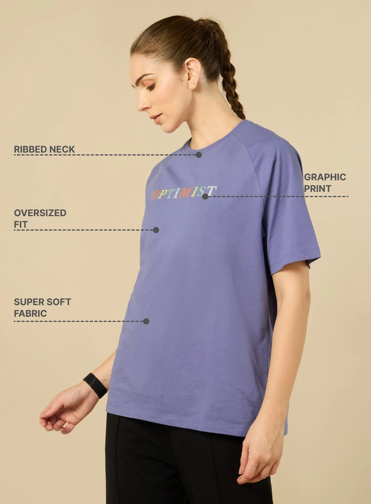 Purple Optimist Printed T-shirt - Image 4