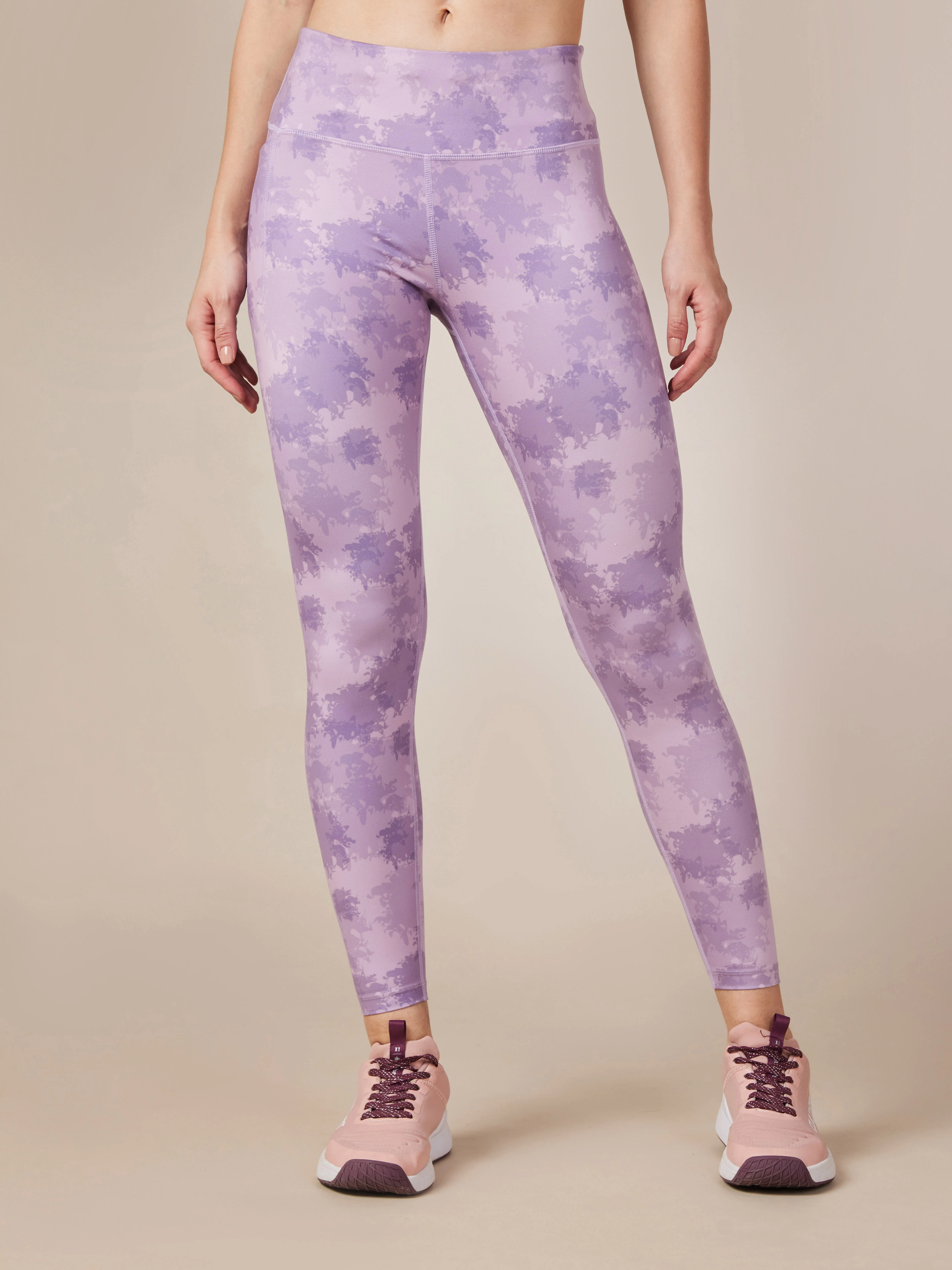 Purple Printed Performance Tights - Image 2