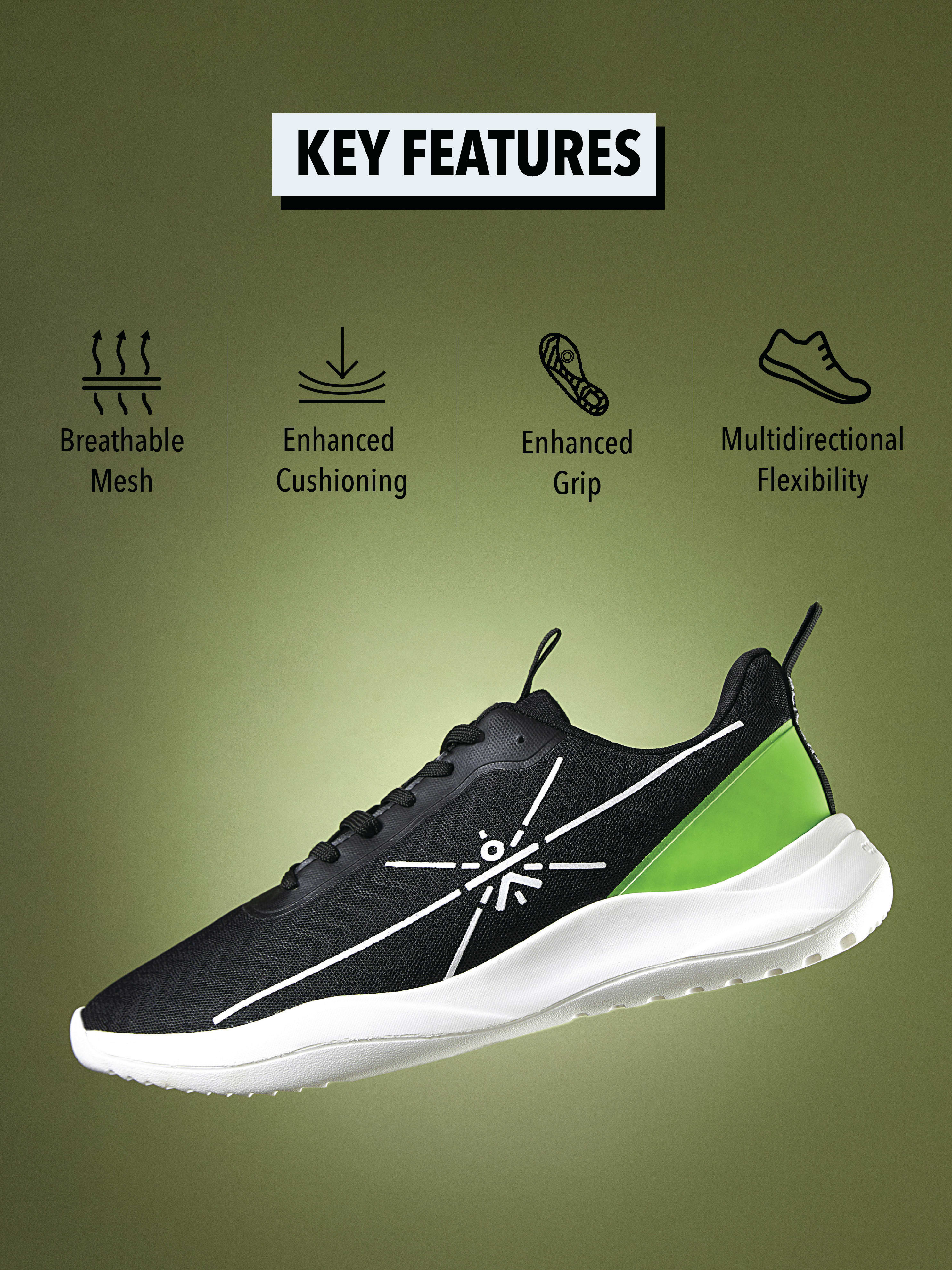 cult Racer Men Running Shoes - Black/Lime Green - Image 3