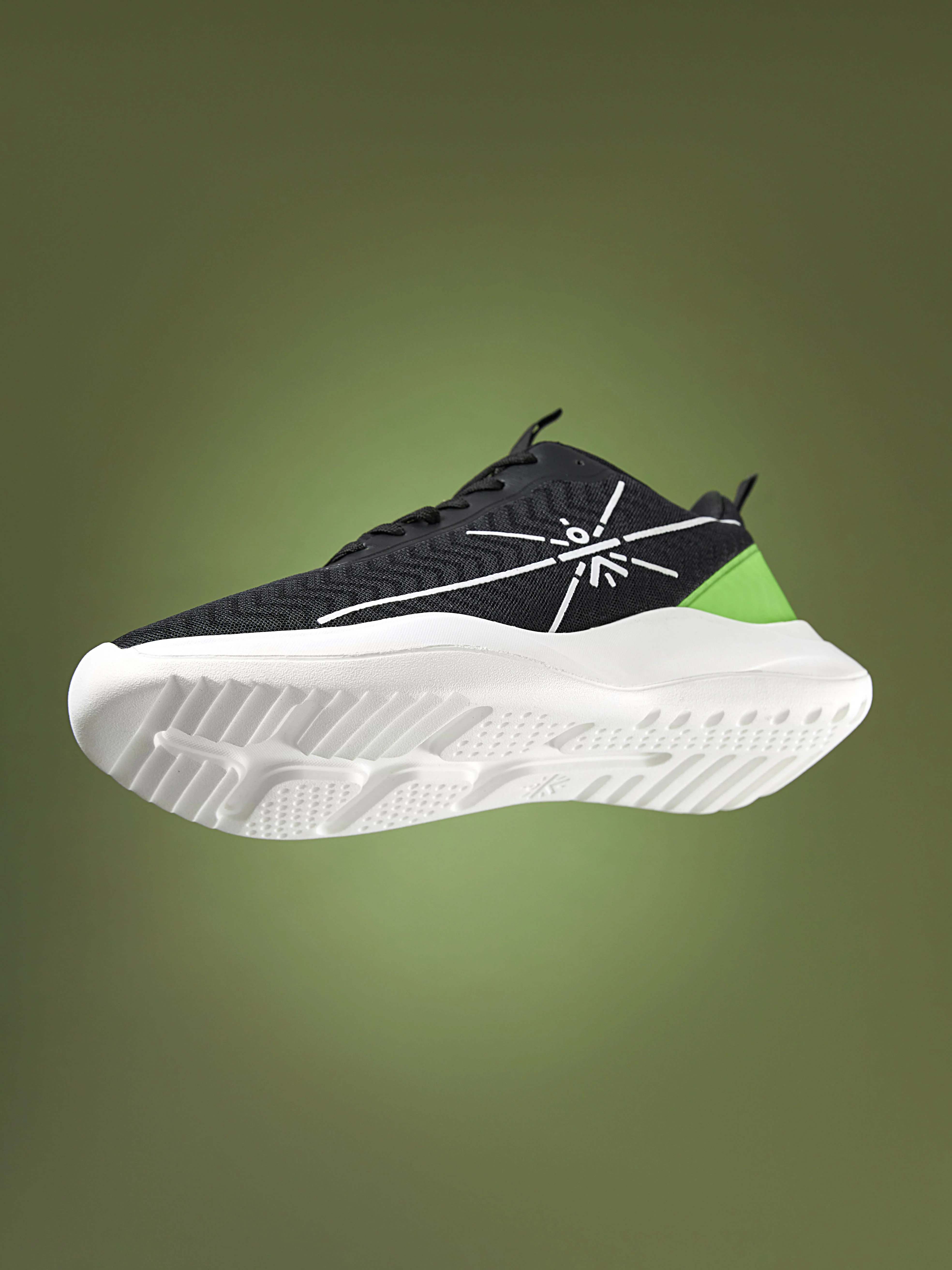 cult Racer Men Running Shoes - Black/Lime Green - Image 5